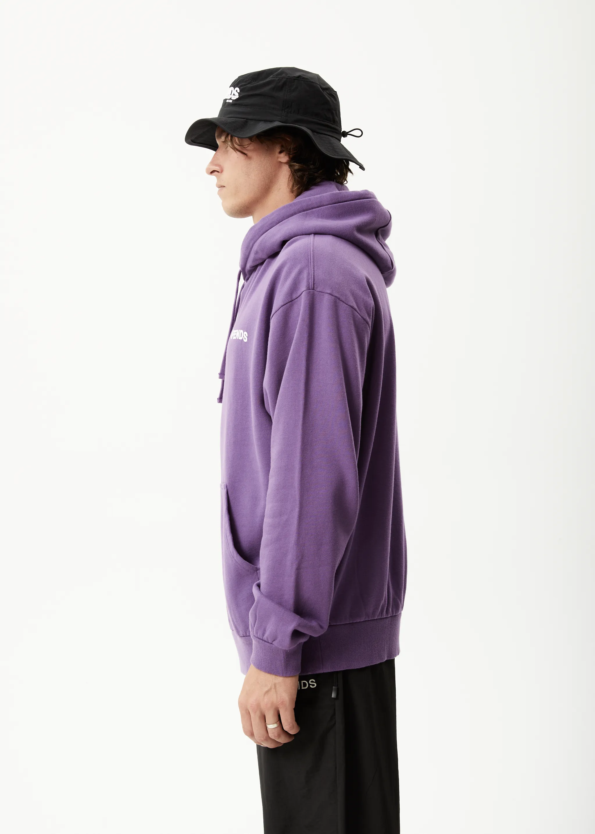 AFENDS Mens Vinyl - Logo Hoodie - Faded Purple