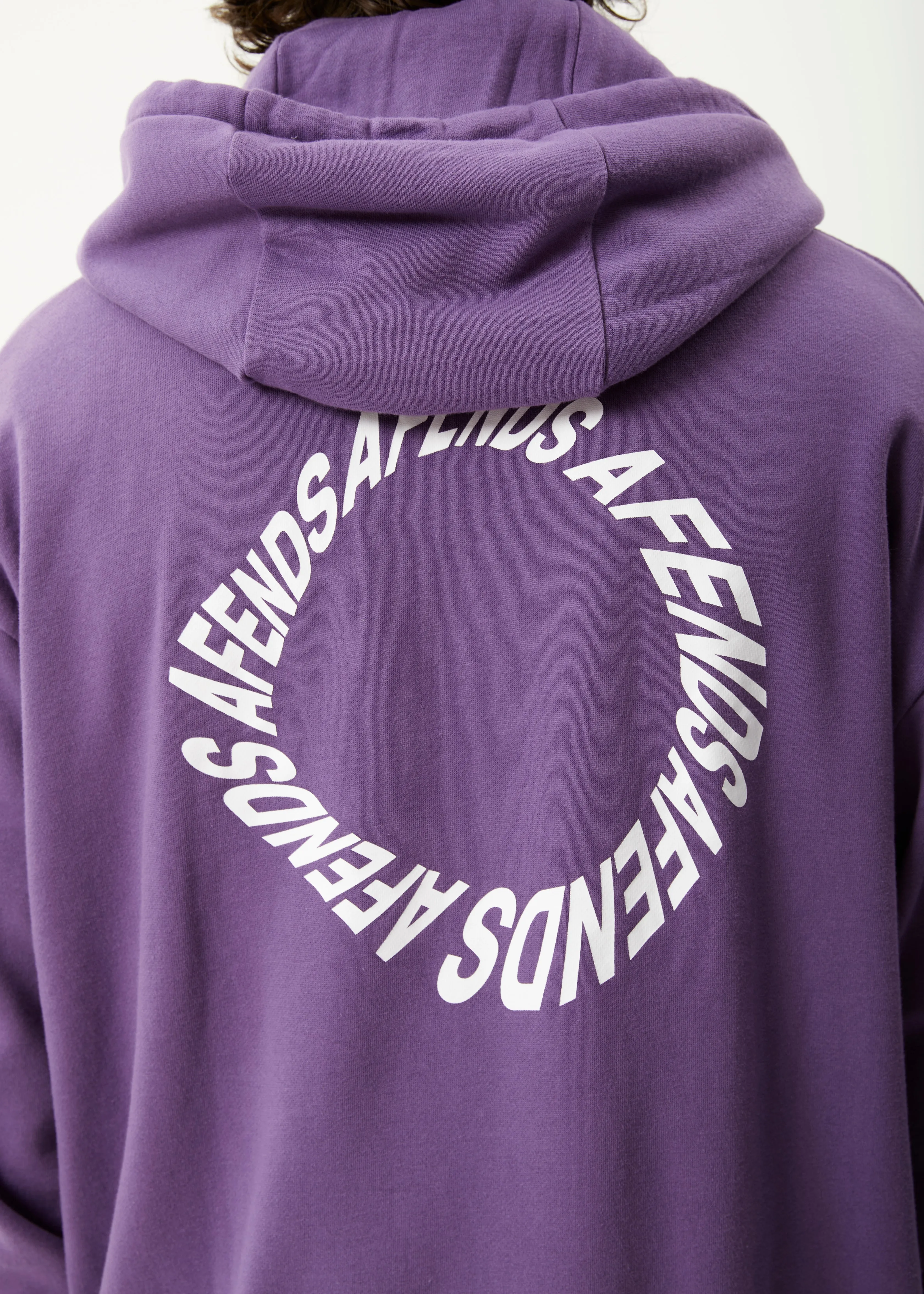 AFENDS Mens Vinyl - Logo Hoodie - Faded Purple