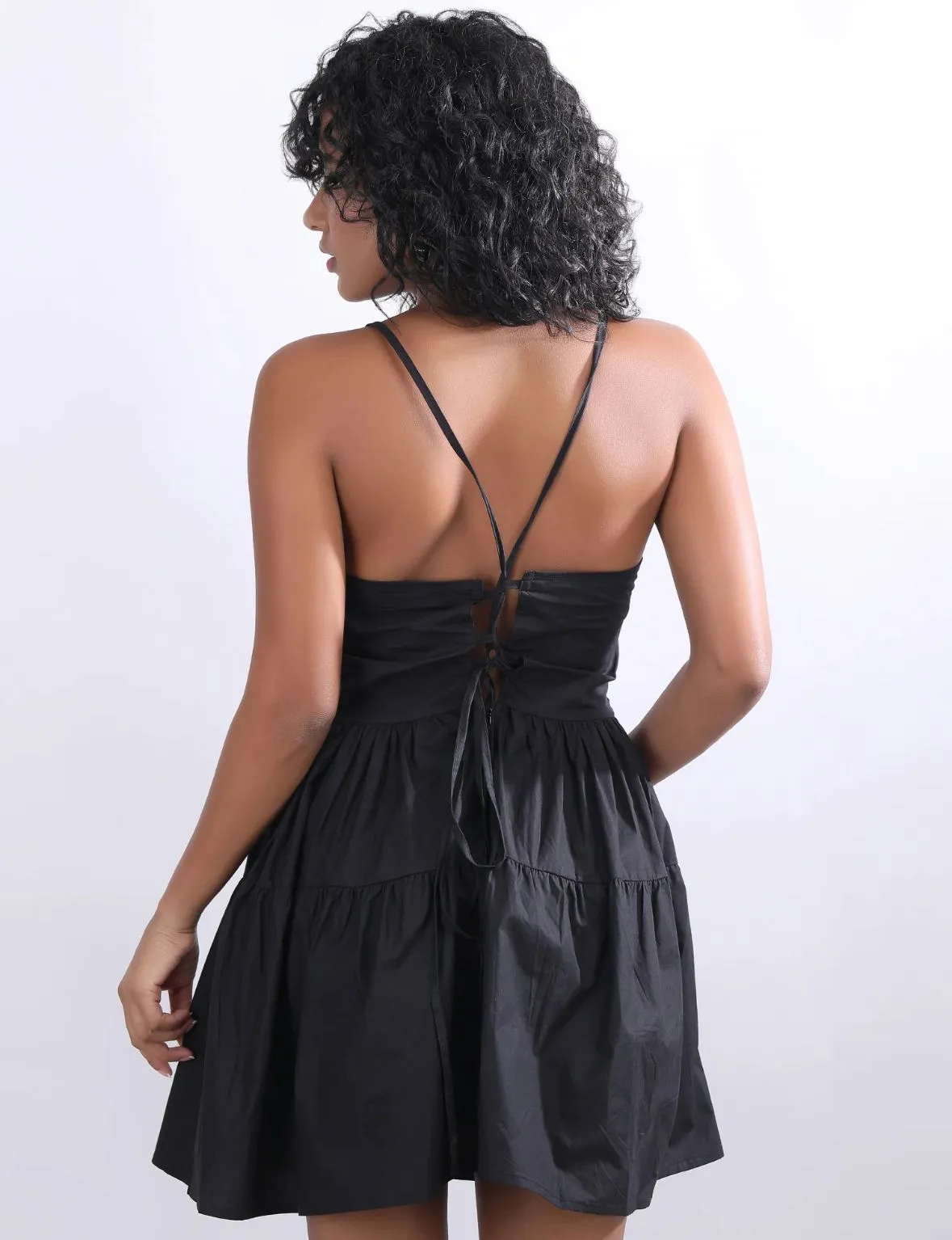 Amoret black mini dress