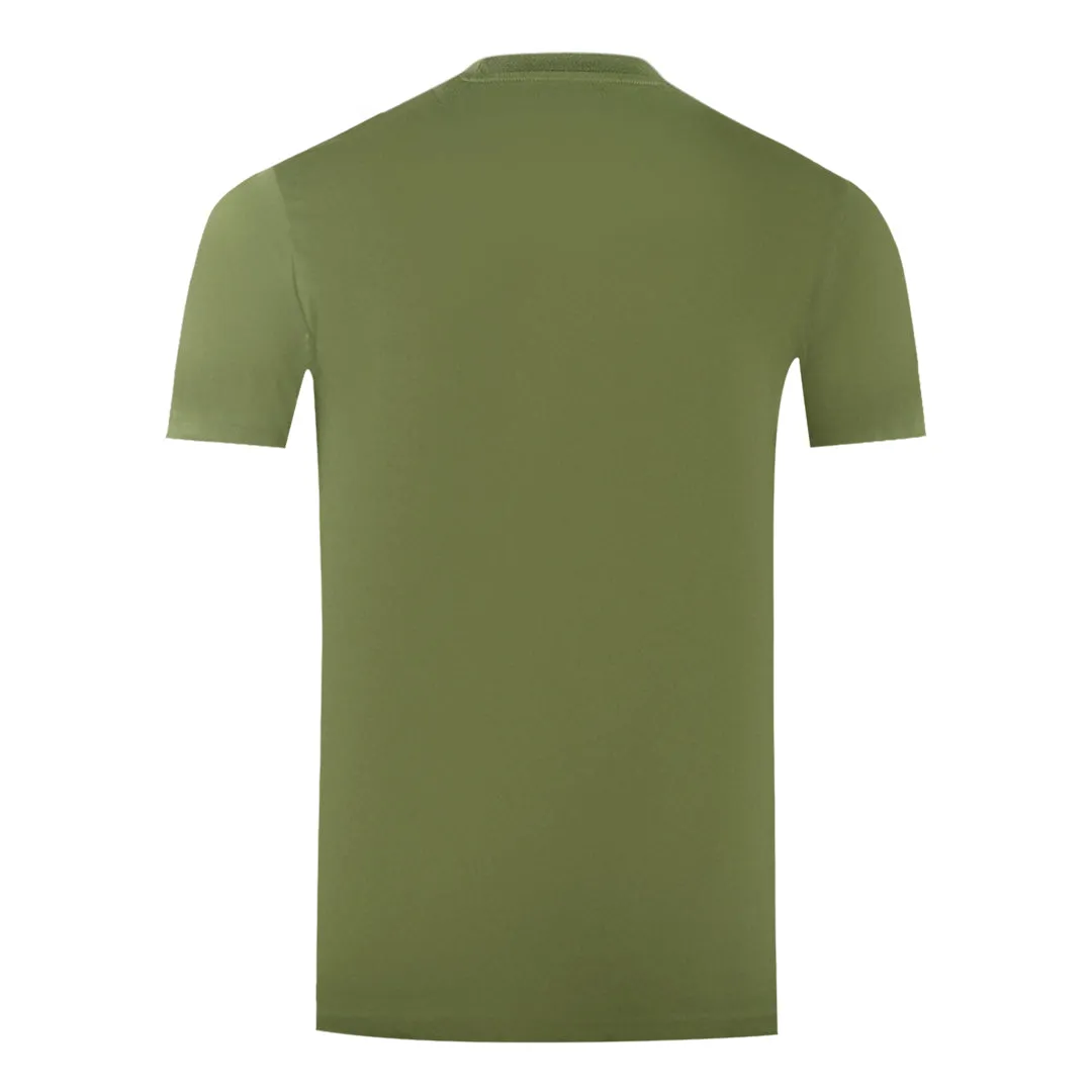 Aquascutum London Aldis Brand Logo On Chest Army Green T-Shirt