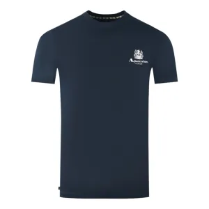 Aquascutum London Aldis Brand Logo On Chest Navy Blue T-Shirt