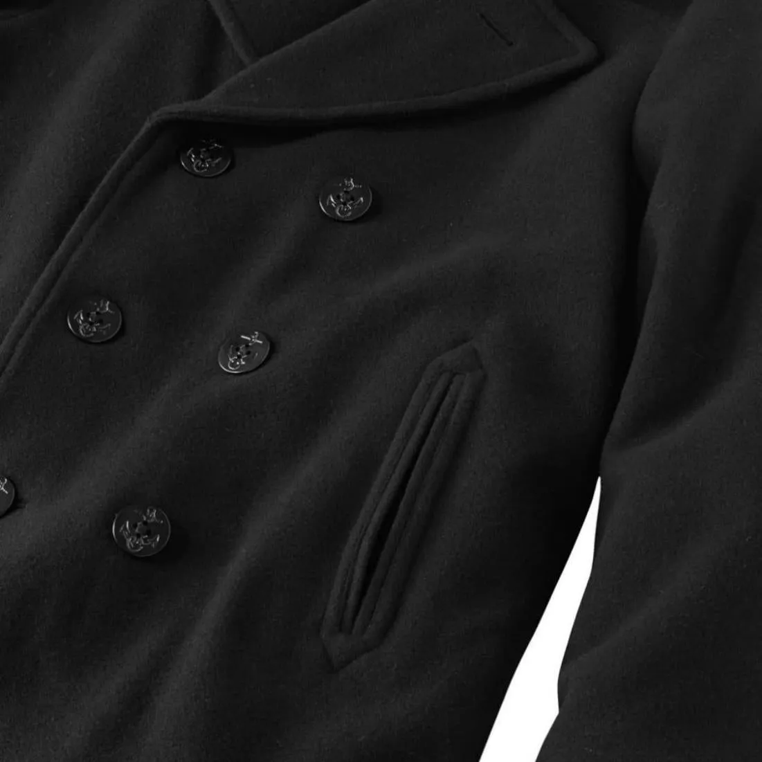 Authentic Wool Blend Peacoat— Black & Oxford Grey