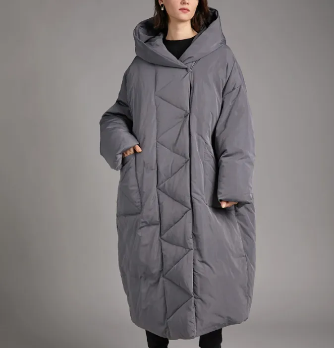 Back Slit Women Loose Winter Jacket Winter Women Down Coat 8100