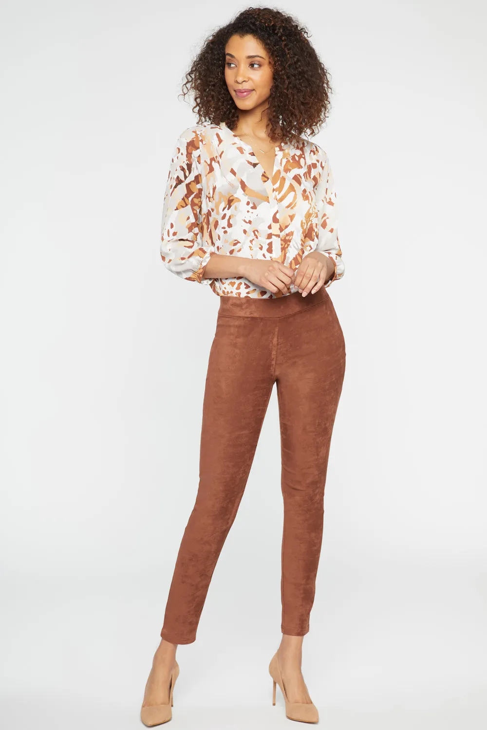 Basic Legging Pants In Petite - Coffee Bean