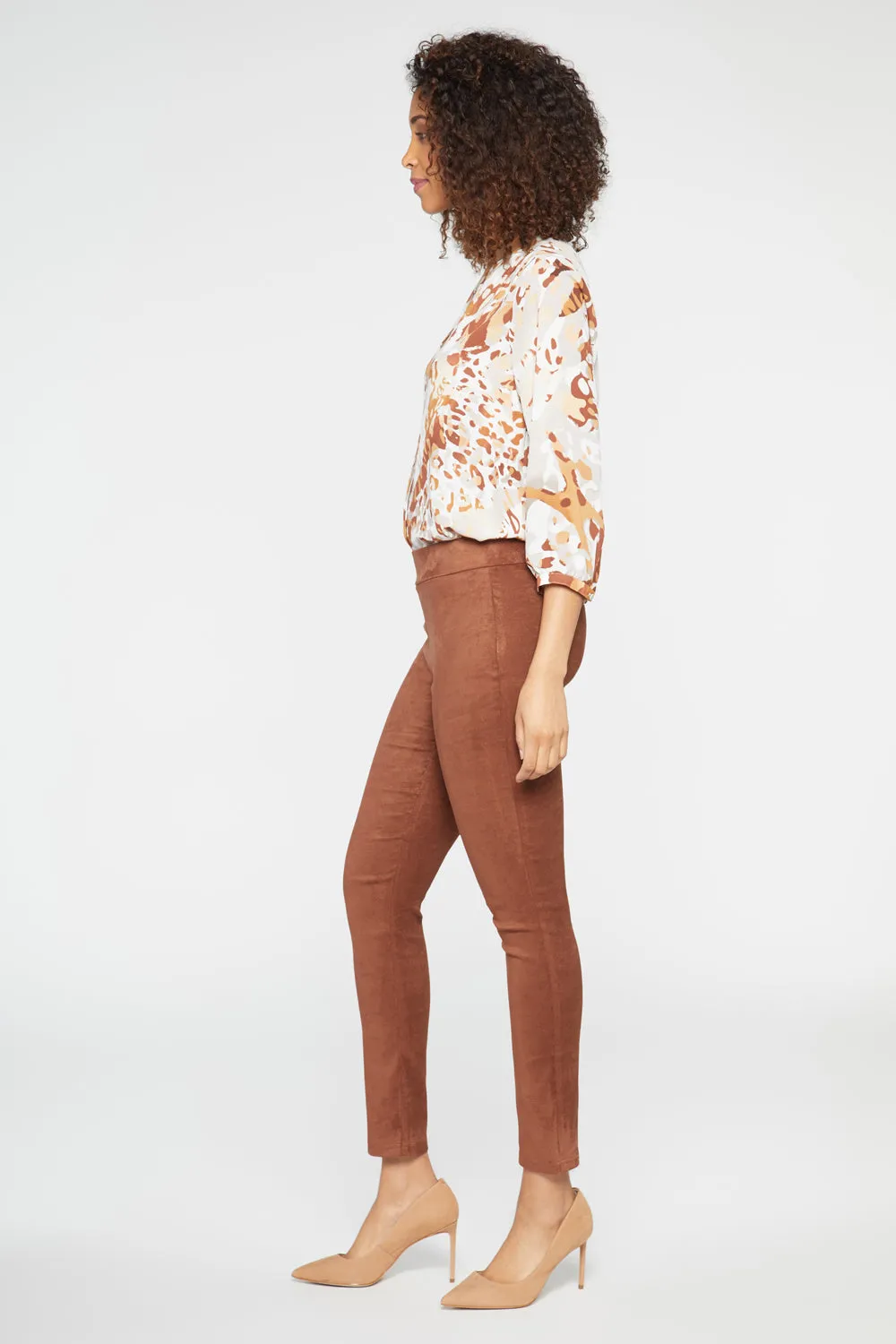 Basic Legging Pants In Petite - Coffee Bean