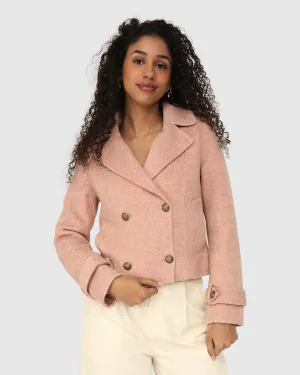 Better Off Military Peacoat - Blush