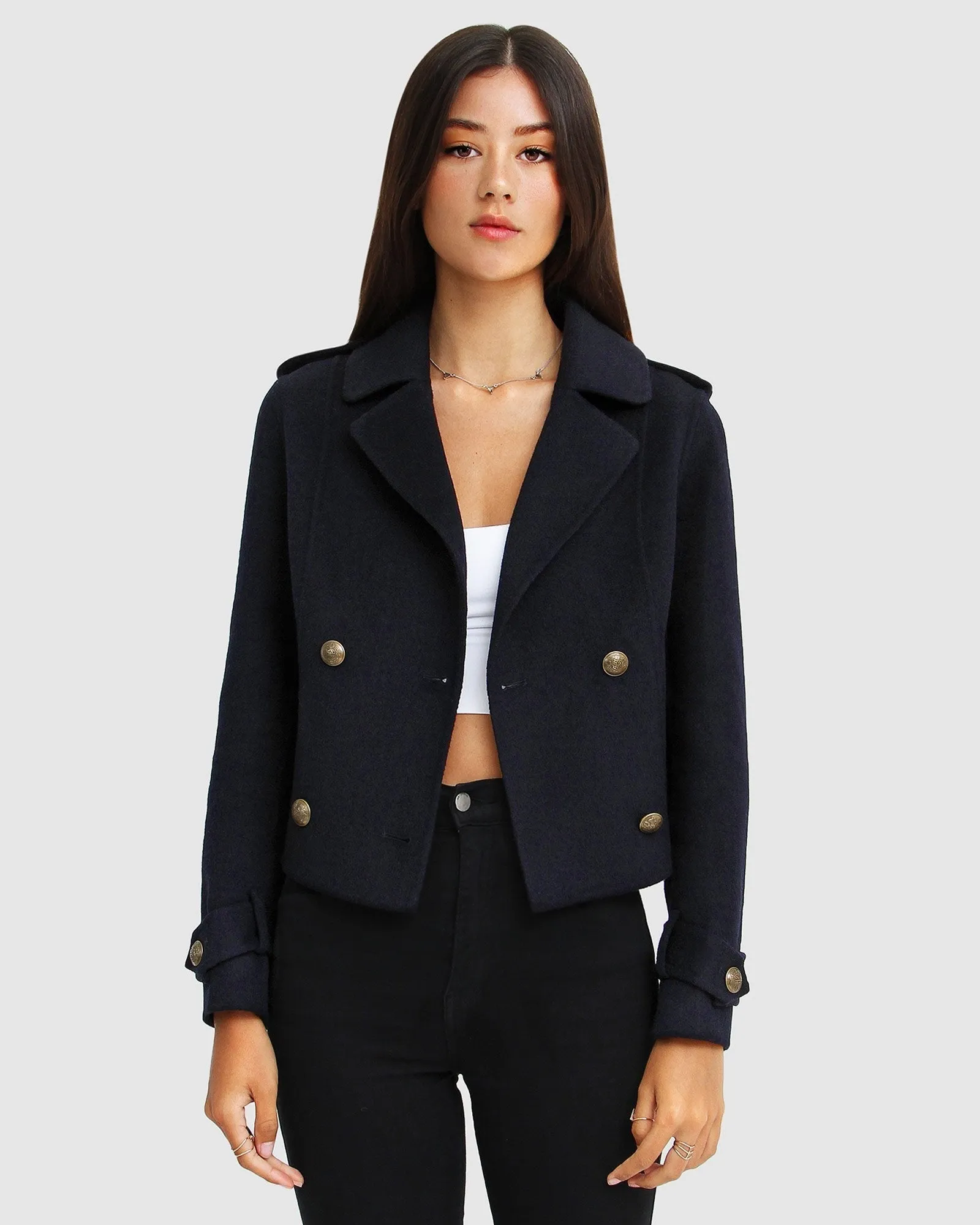 Better Off Military Peacoat - Navy