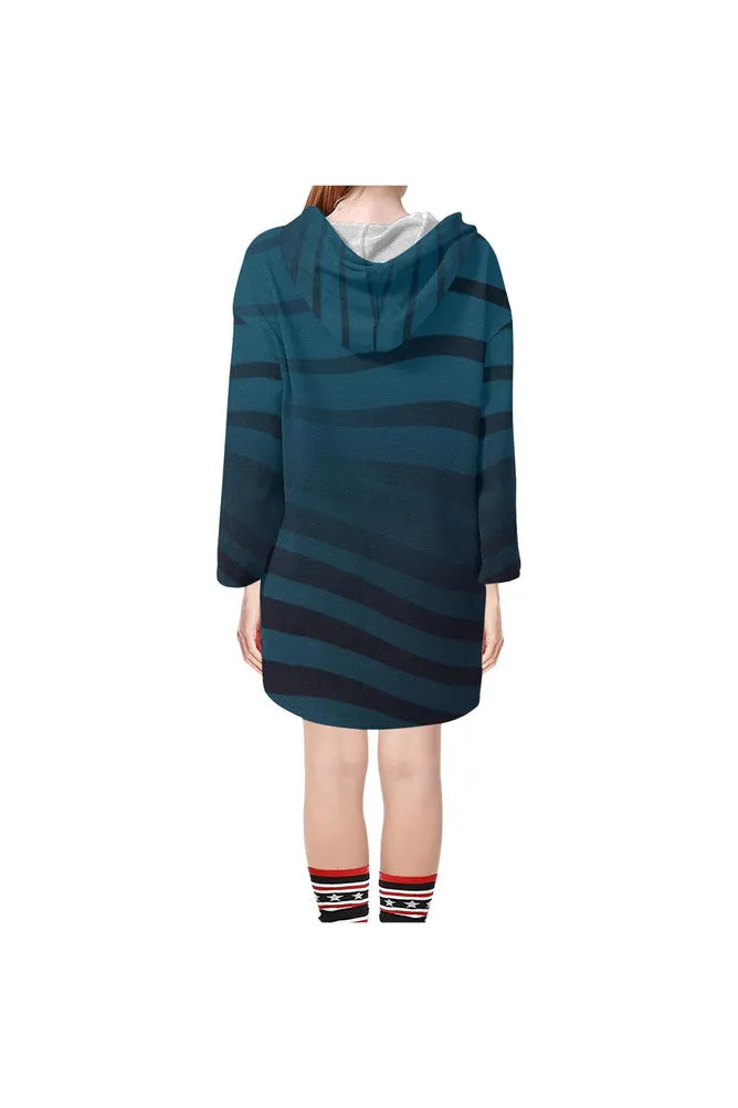 BLUE ZEBRA Step Hem Tunic Hoodie for Women (Model H25)