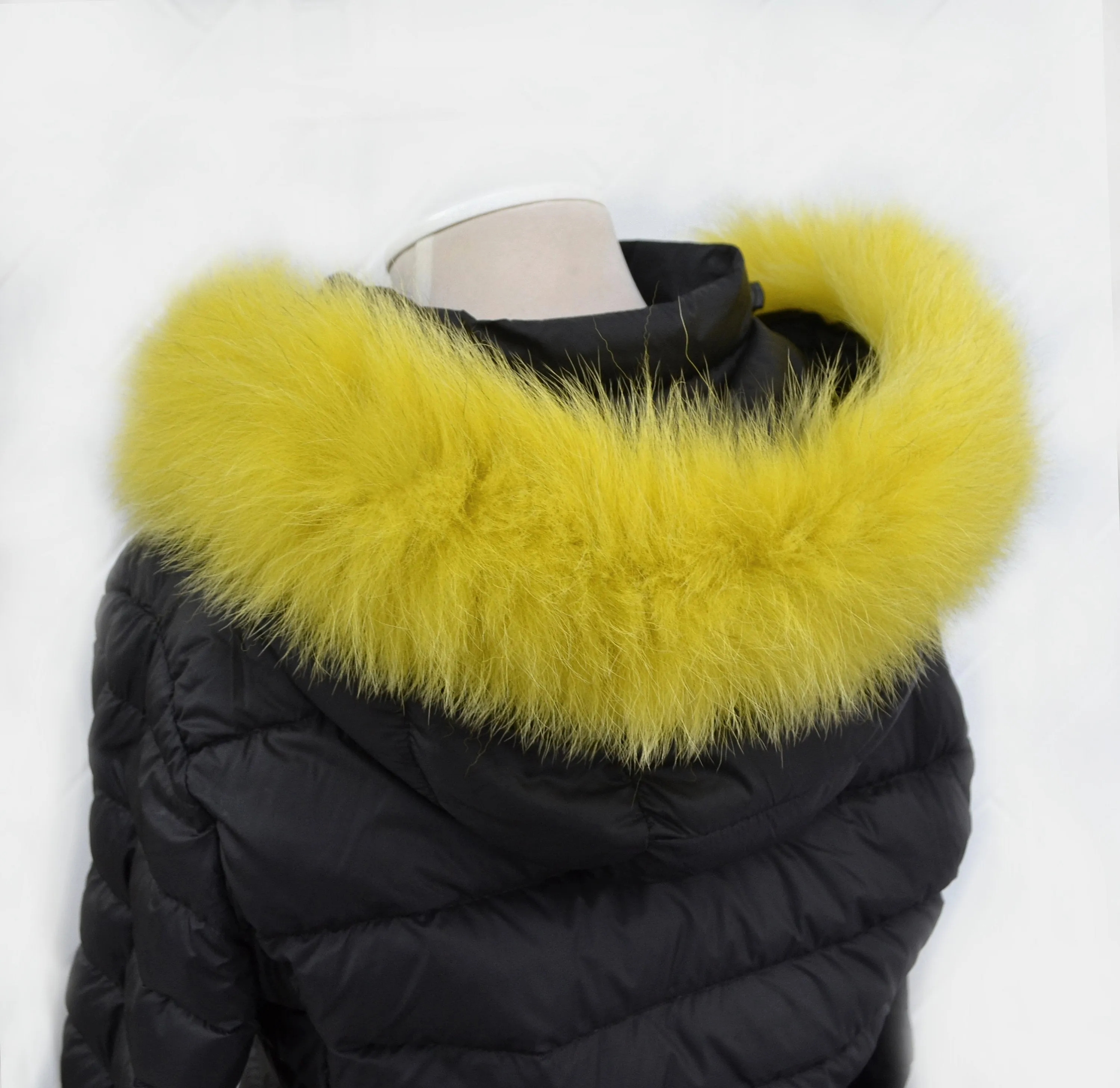 BY ORDER, Real Fox Fur (Tail) Trim Hood, Fur collar trim, Fox Fur Collar, Fur Scarf, Fur Ruff, Fur Hood, Fur stripe, Coat Trim, Yellow