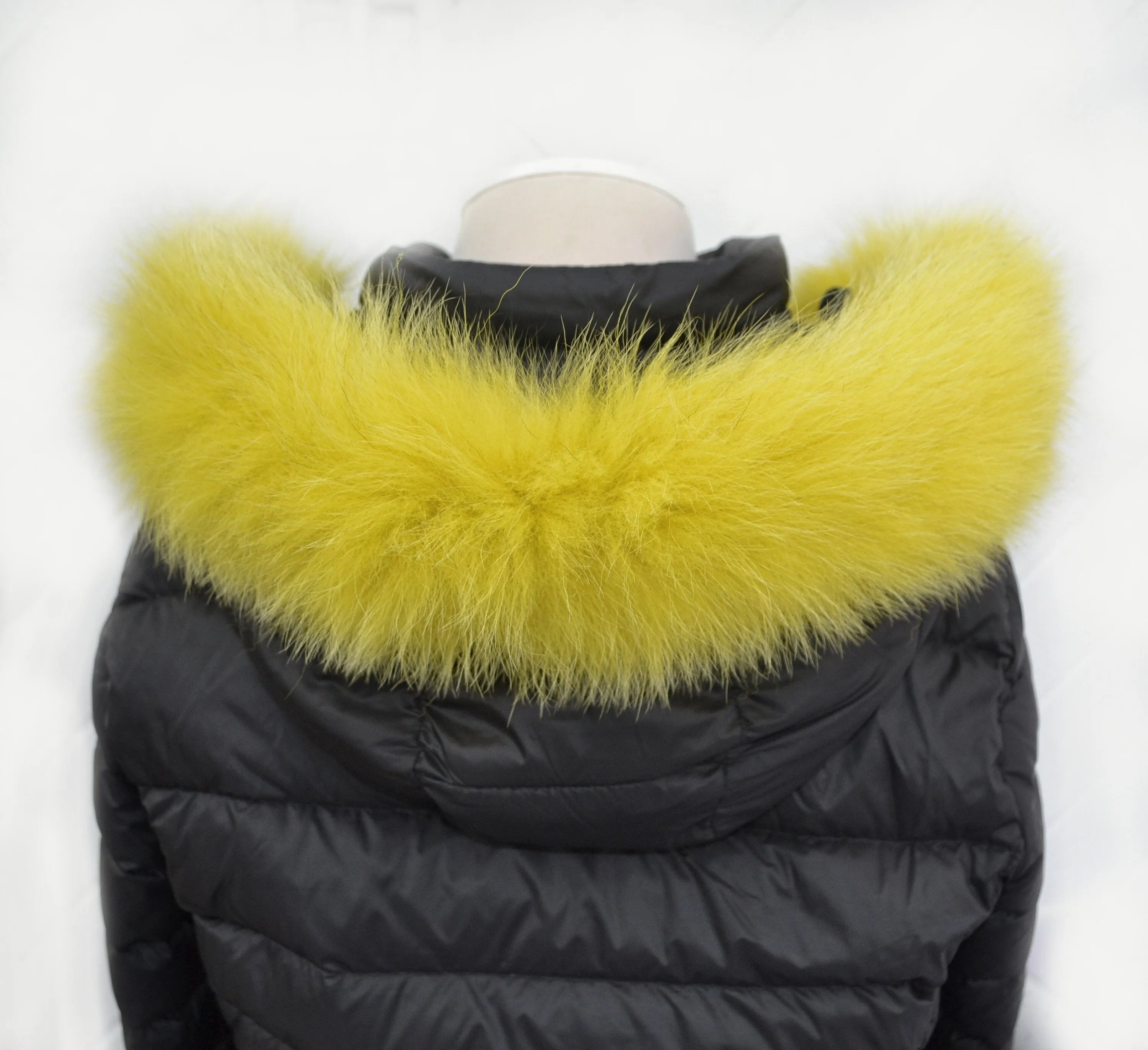 BY ORDER, Real Fox Fur (Tail) Trim Hood, Fur collar trim, Fox Fur Collar, Fur Scarf, Fur Ruff, Fur Hood, Fur stripe, Coat Trim, Yellow