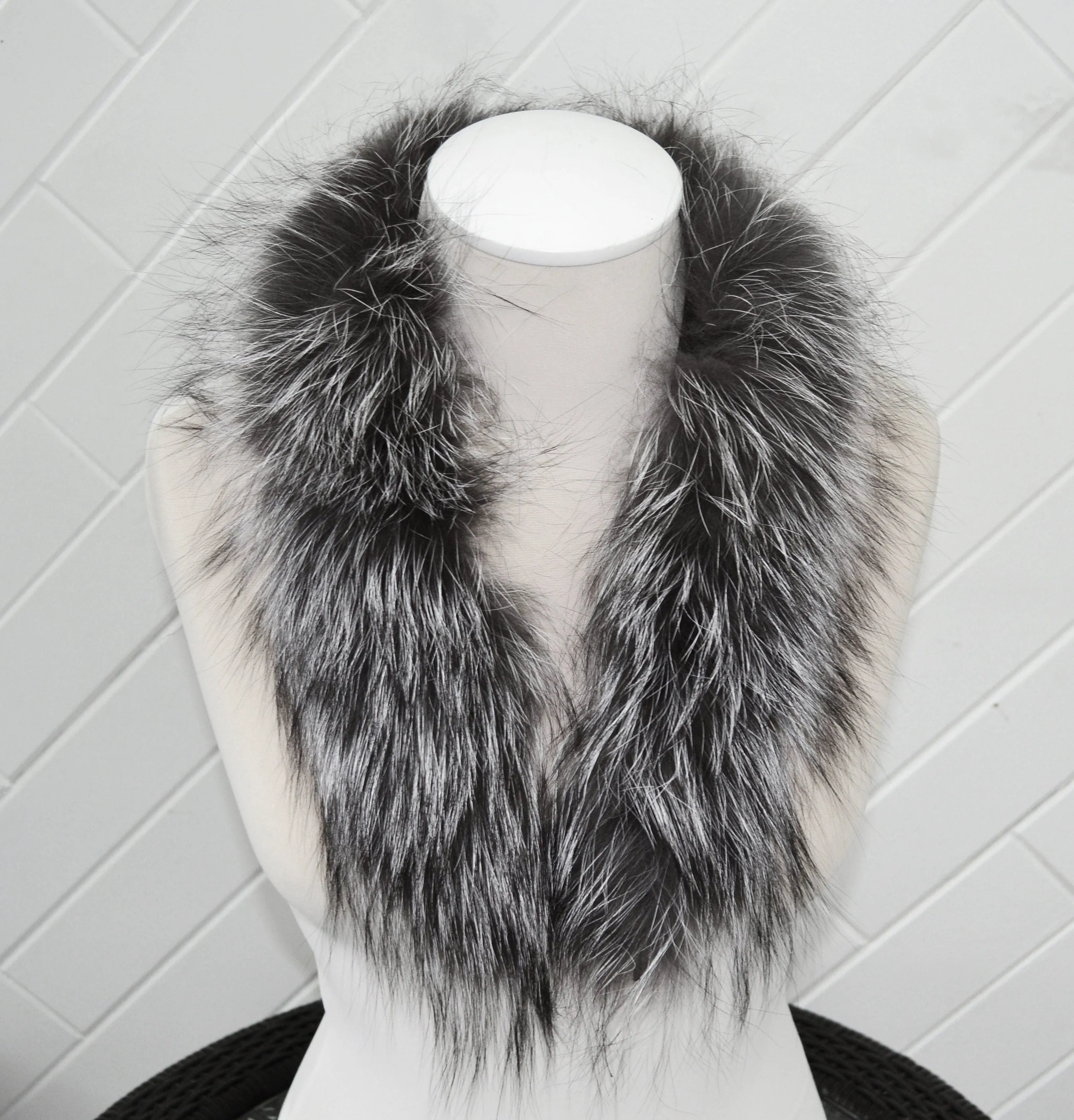 BY ORDER, Real Silver Fox Fur Trim Hood, Fur collar trim, Fox Fur Collar, Fur Scarf, Fur Ruff, Fox Fur Hood, Fox Fur, Fur stripe, Coat