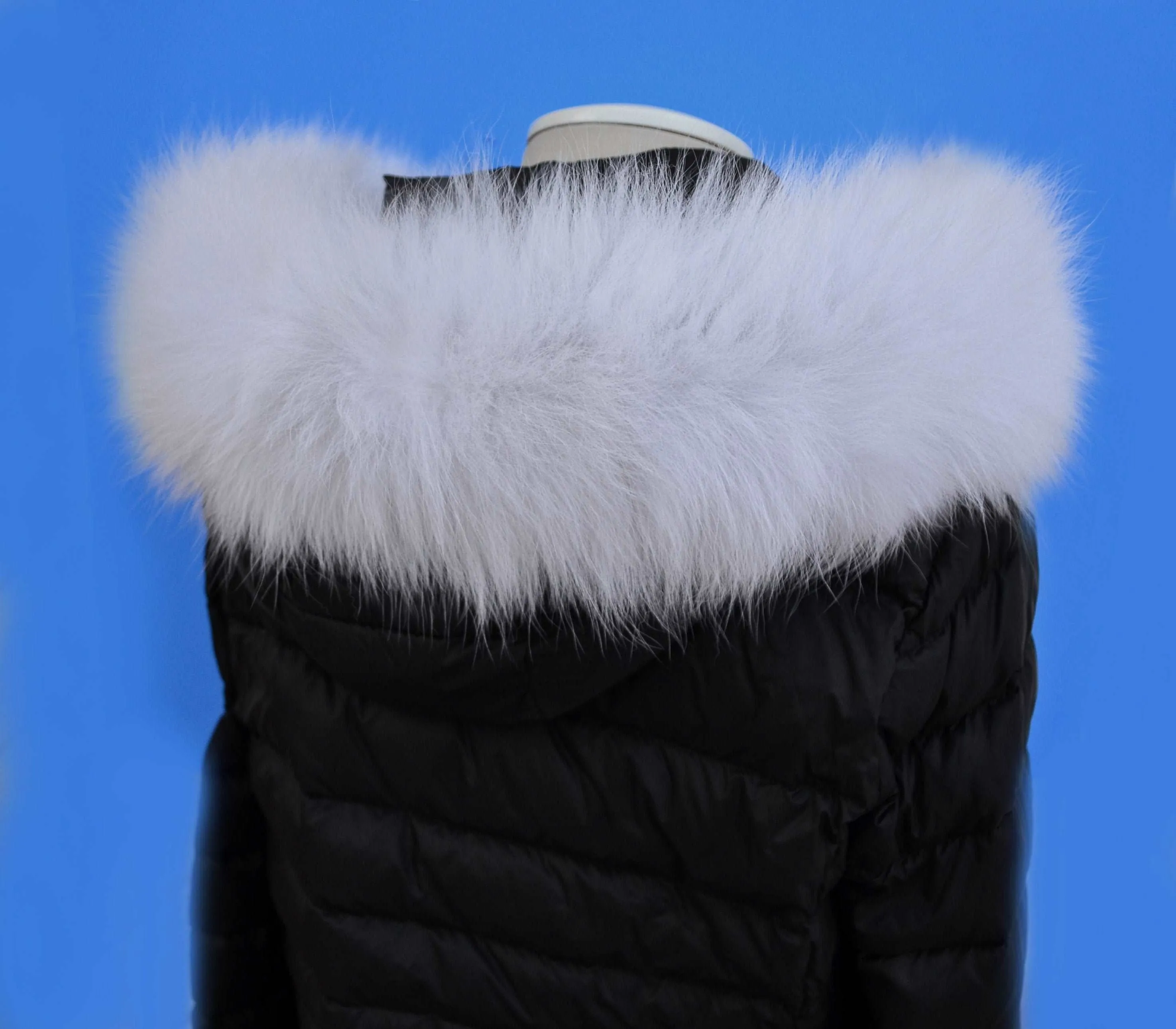 BY ORDER XL Double Real Fox Fur (Tail) Trim Hood, Fox Fur Collar, Fur Scarf, Fur Ruff, Fox Fur Hood, Hood Fur, Fur collar trim, white