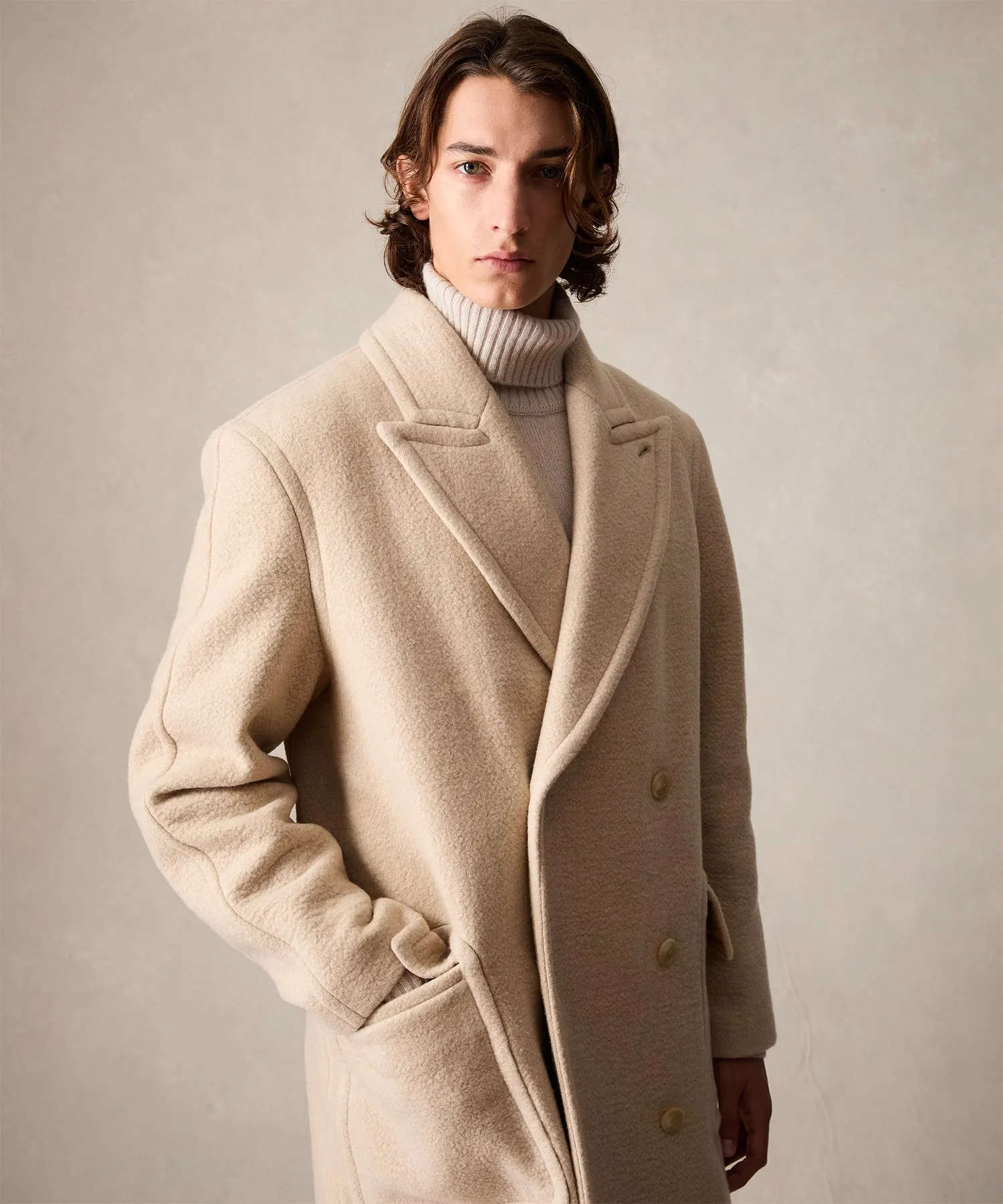 Cashmere Spectator Coat in Cream