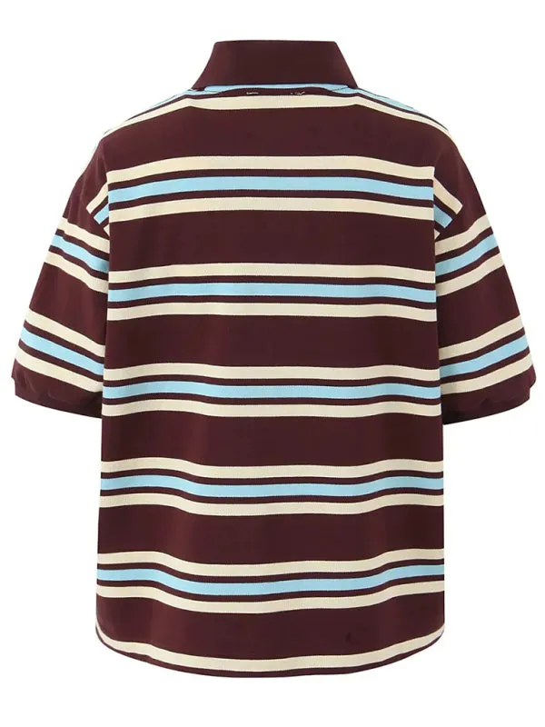 Casual Striped Polo Shirt for Women