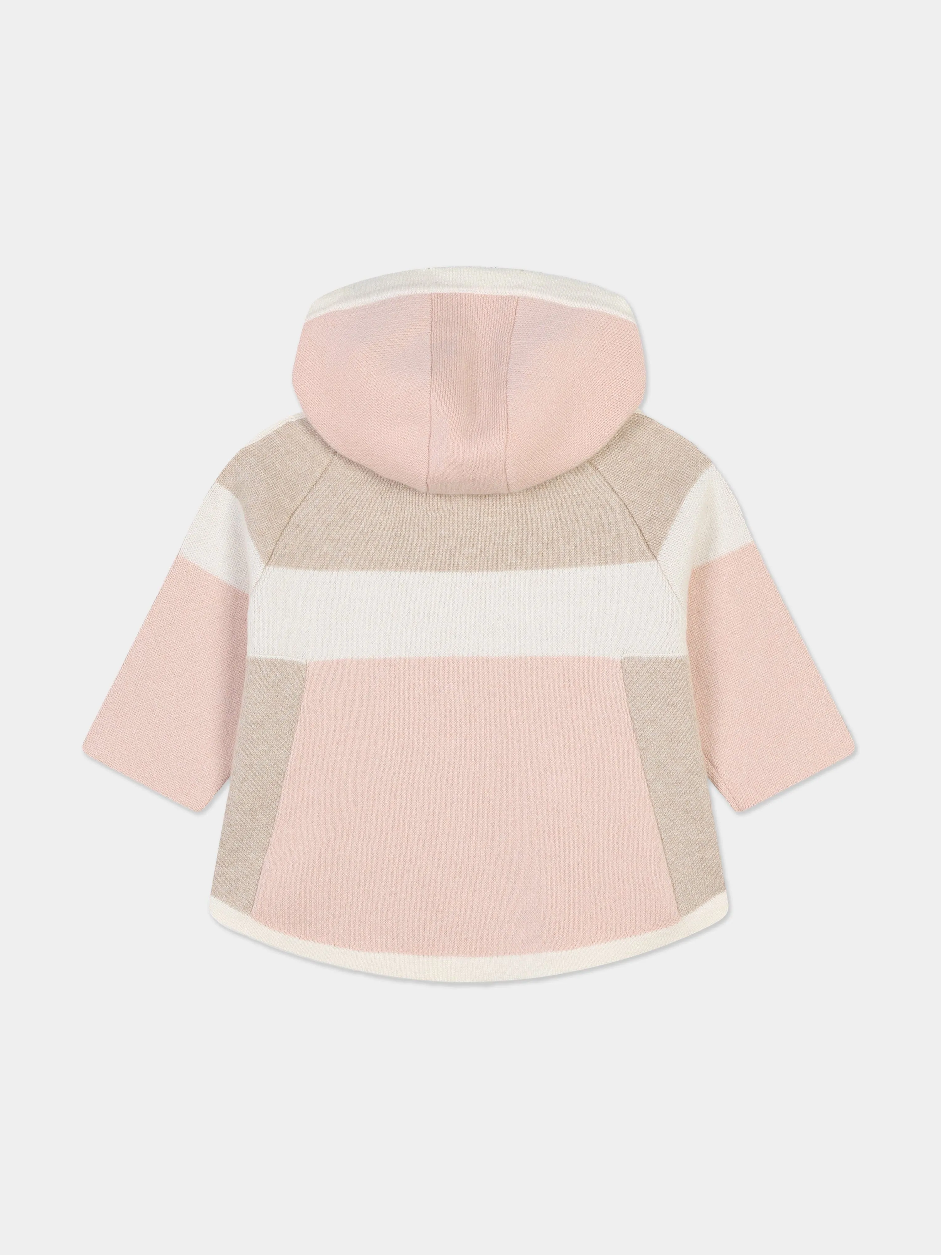 Chloé Baby Girls Knitted Hooded Coat in Pink