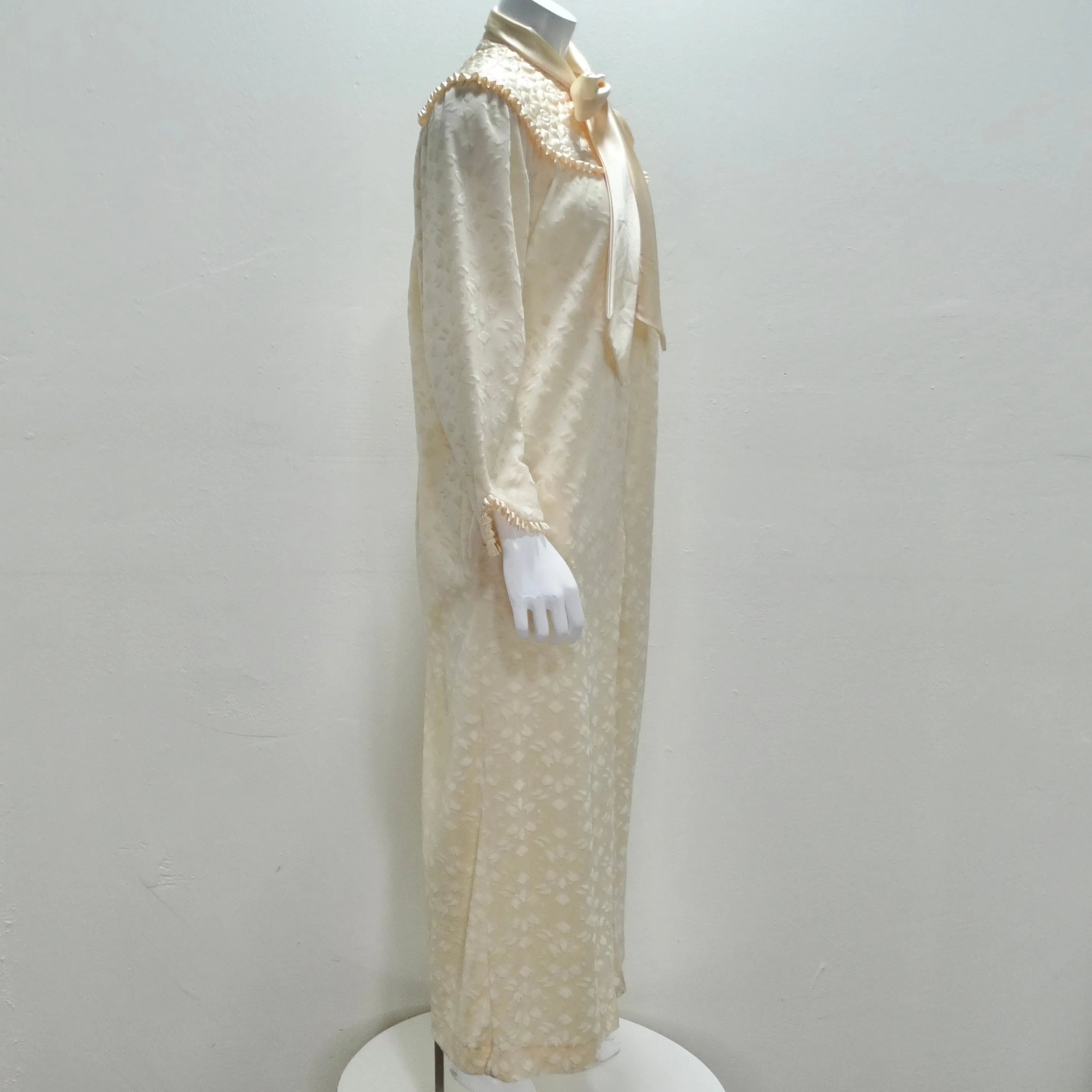 Christian Dior 1960s Ivory Velvet Maxi Dress