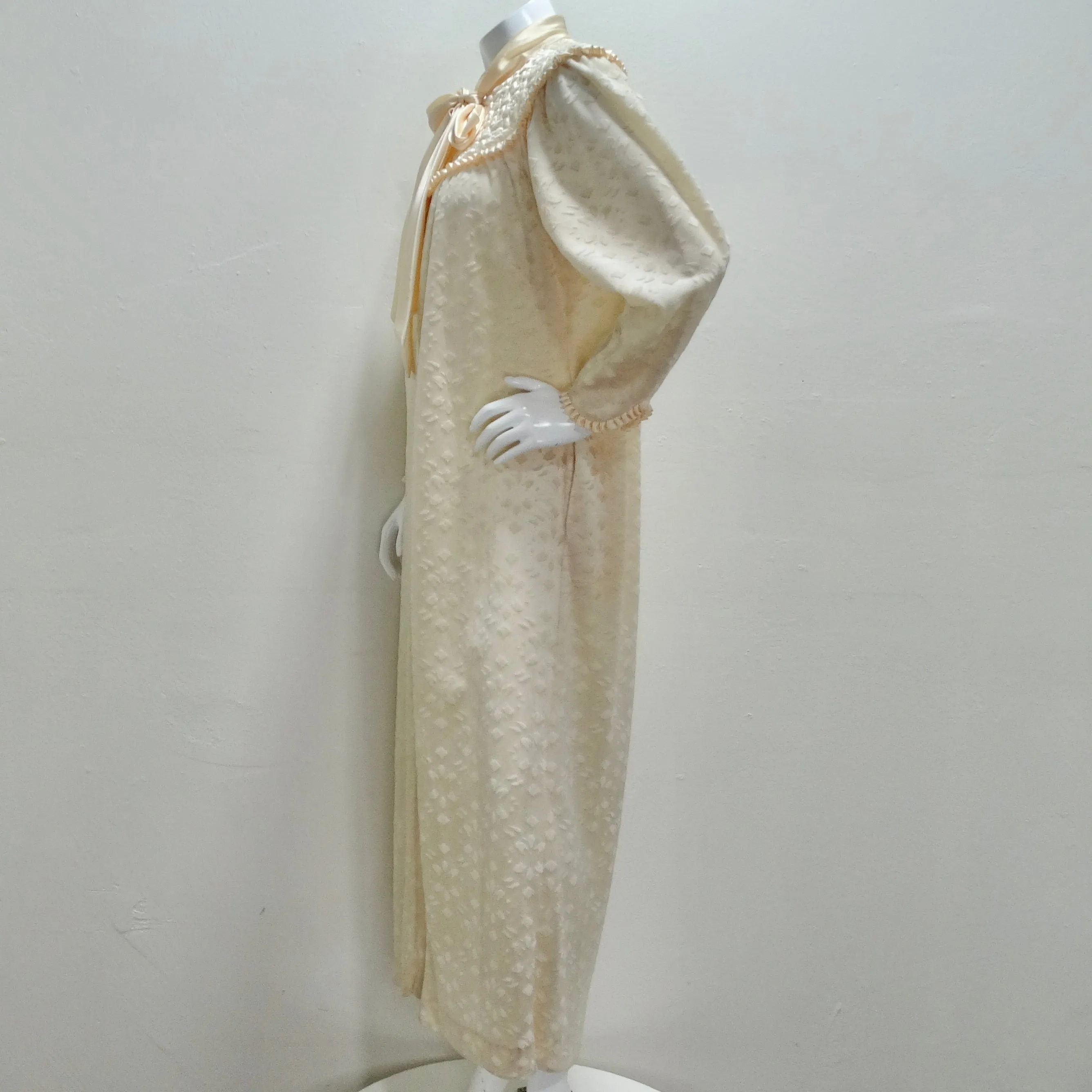 Christian Dior 1960s Ivory Velvet Maxi Dress