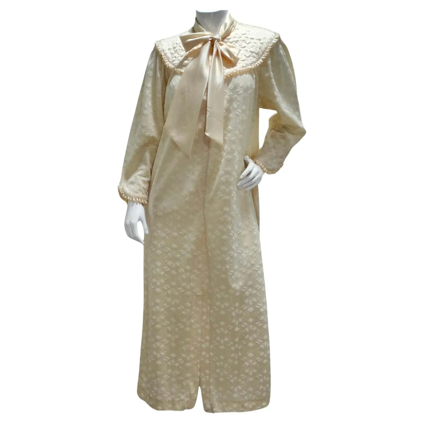 Christian Dior 1960s Ivory Velvet Maxi Dress