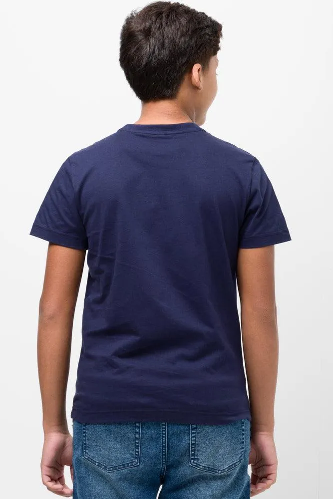 Crew Neck Short Sleeve T-Shirt Navy