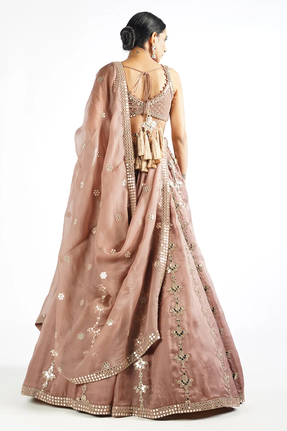 Deep Beige Chandelier Drop Lehenga Set