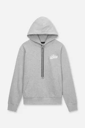 DION HOODIE | HEATHER GREY COLLEGIATE SCRIPT