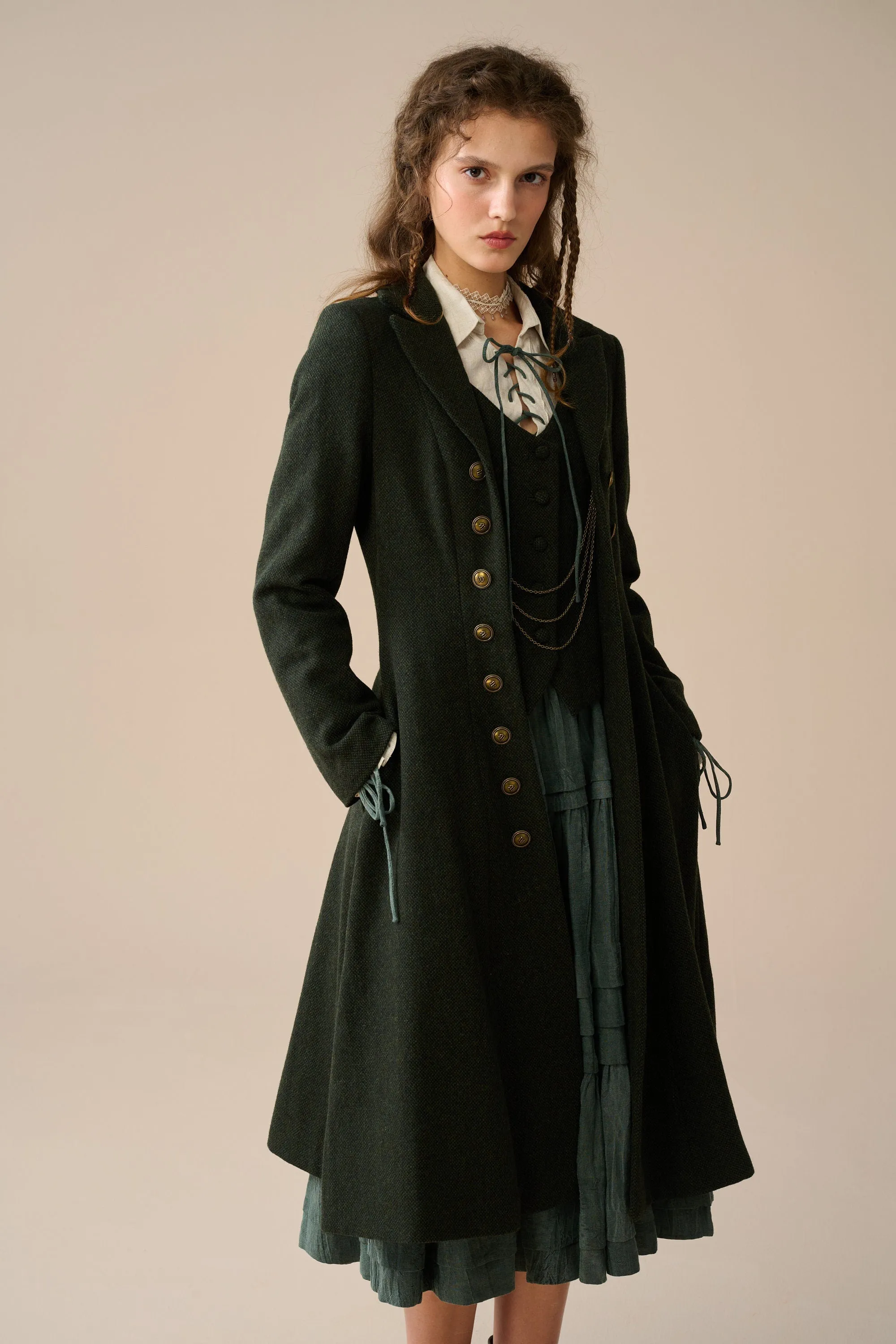 Doreen 15 |Vest-Layered 100% Wool Coat