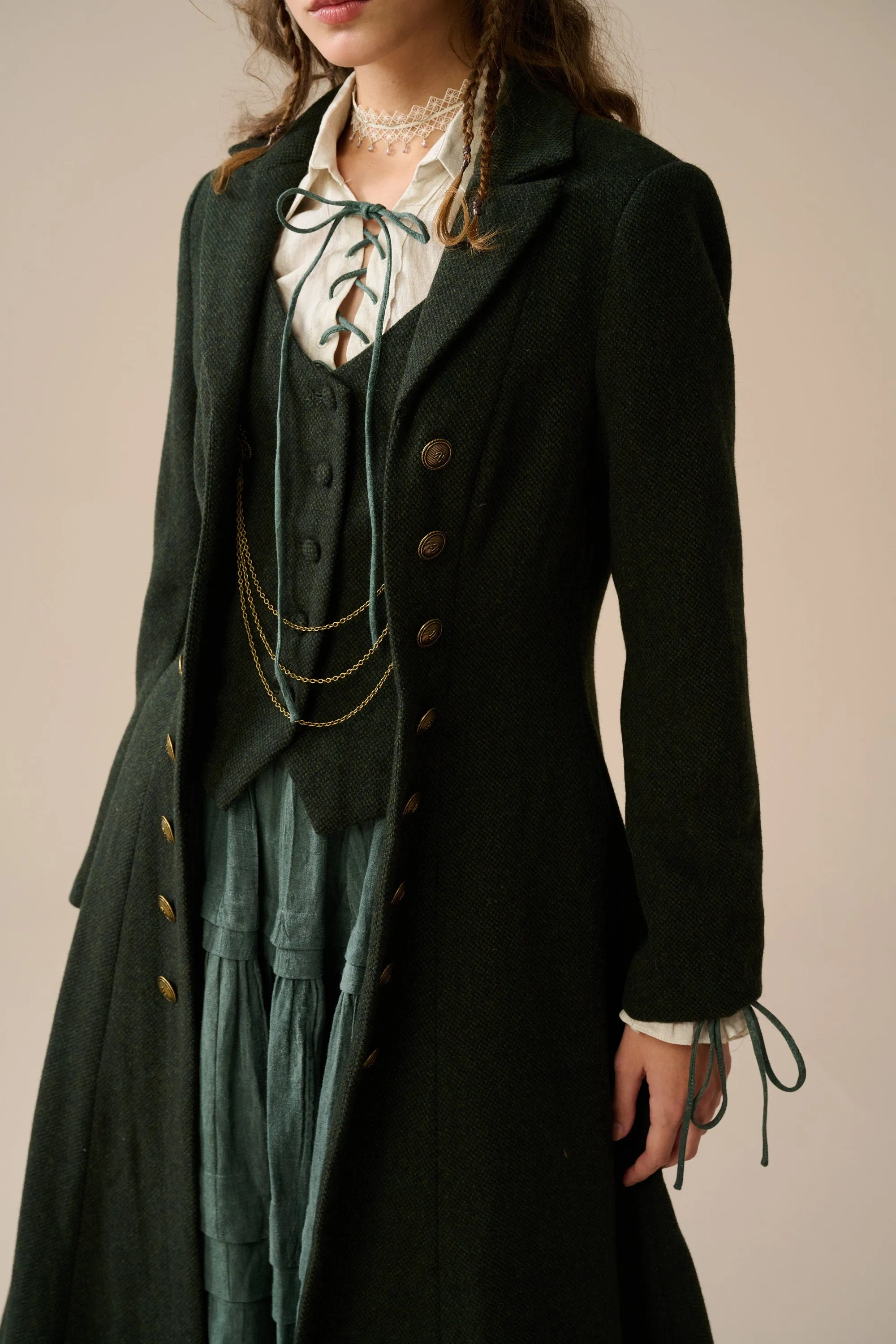 Doreen 15 |Vest-Layered 100% Wool Coat