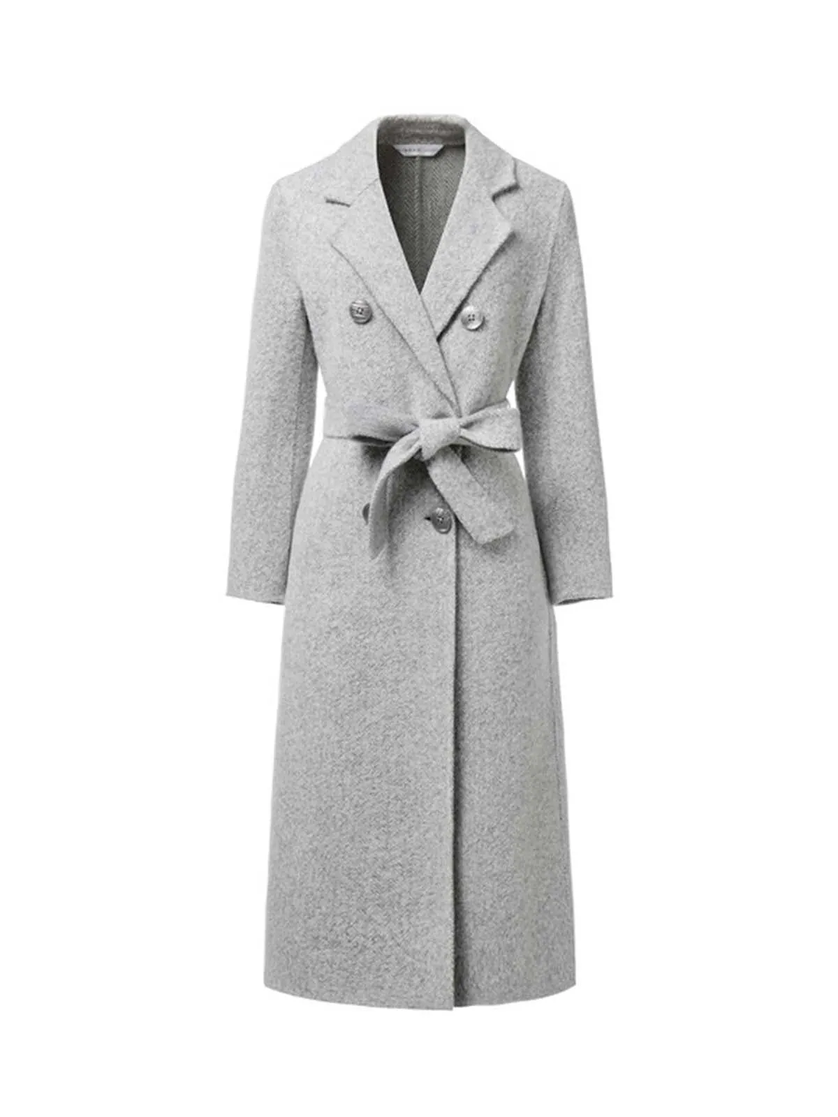 Double-Breasted Belted  Wool Coat