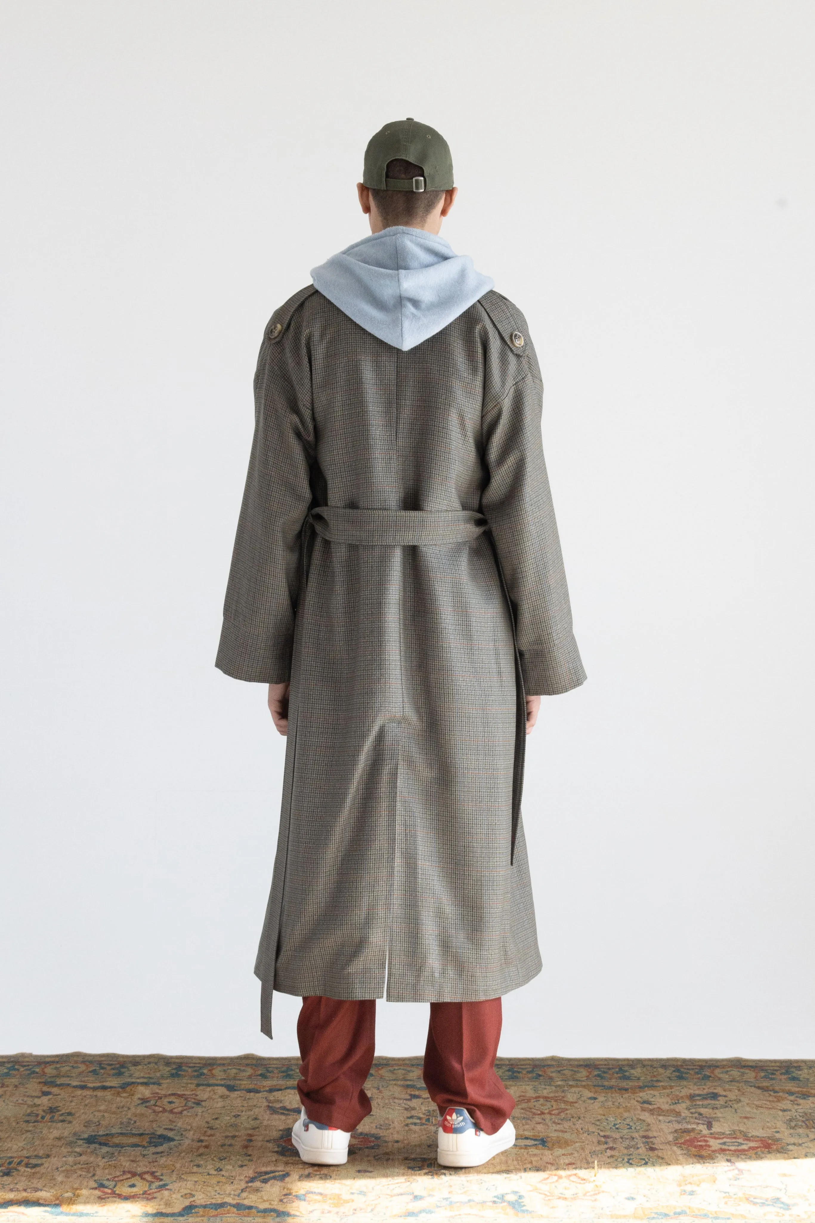 DOUBLE-BREASTED CASHMERE MERINO WOOL TRENCH COAT