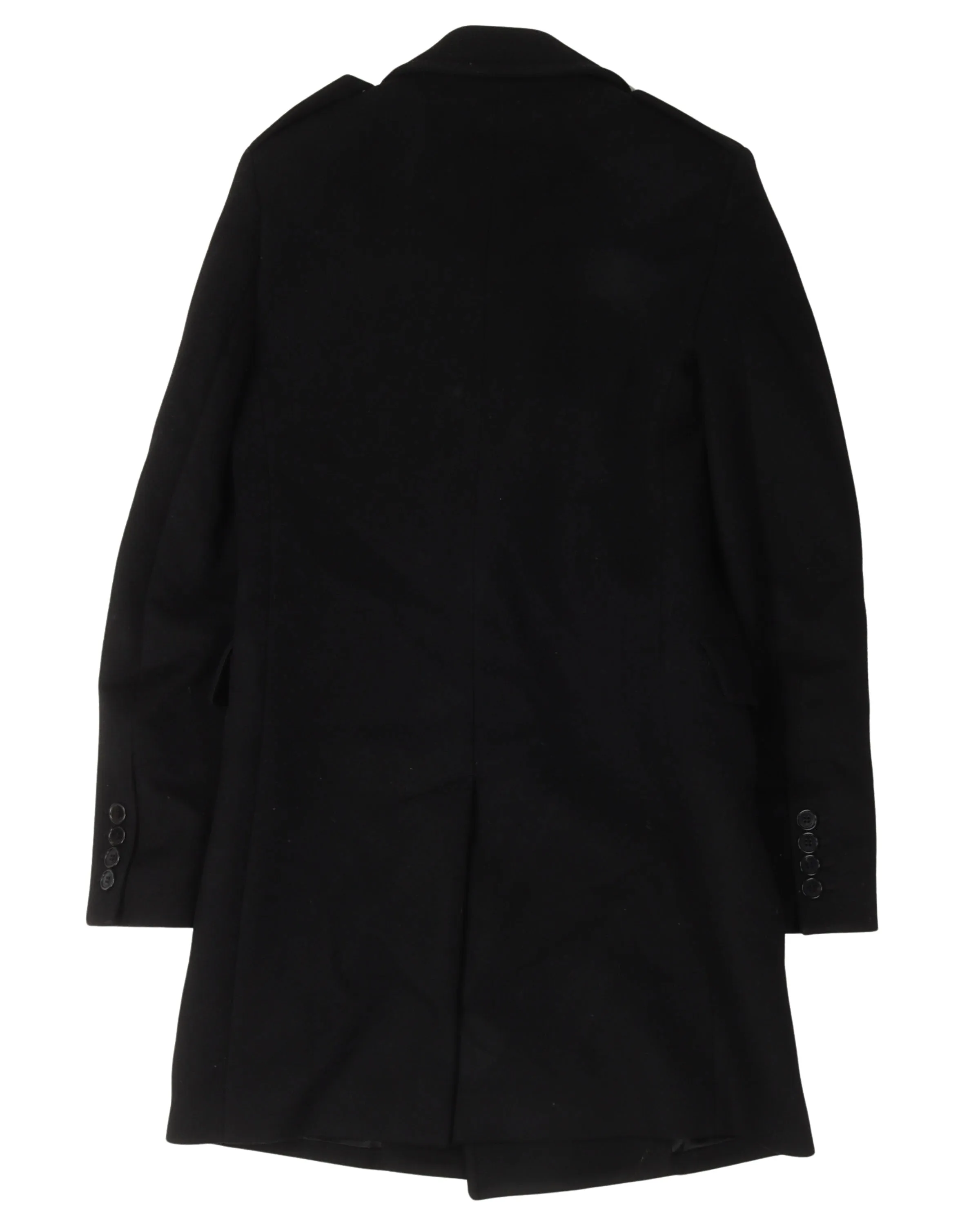 Double-Breasted Wool Blend Coat