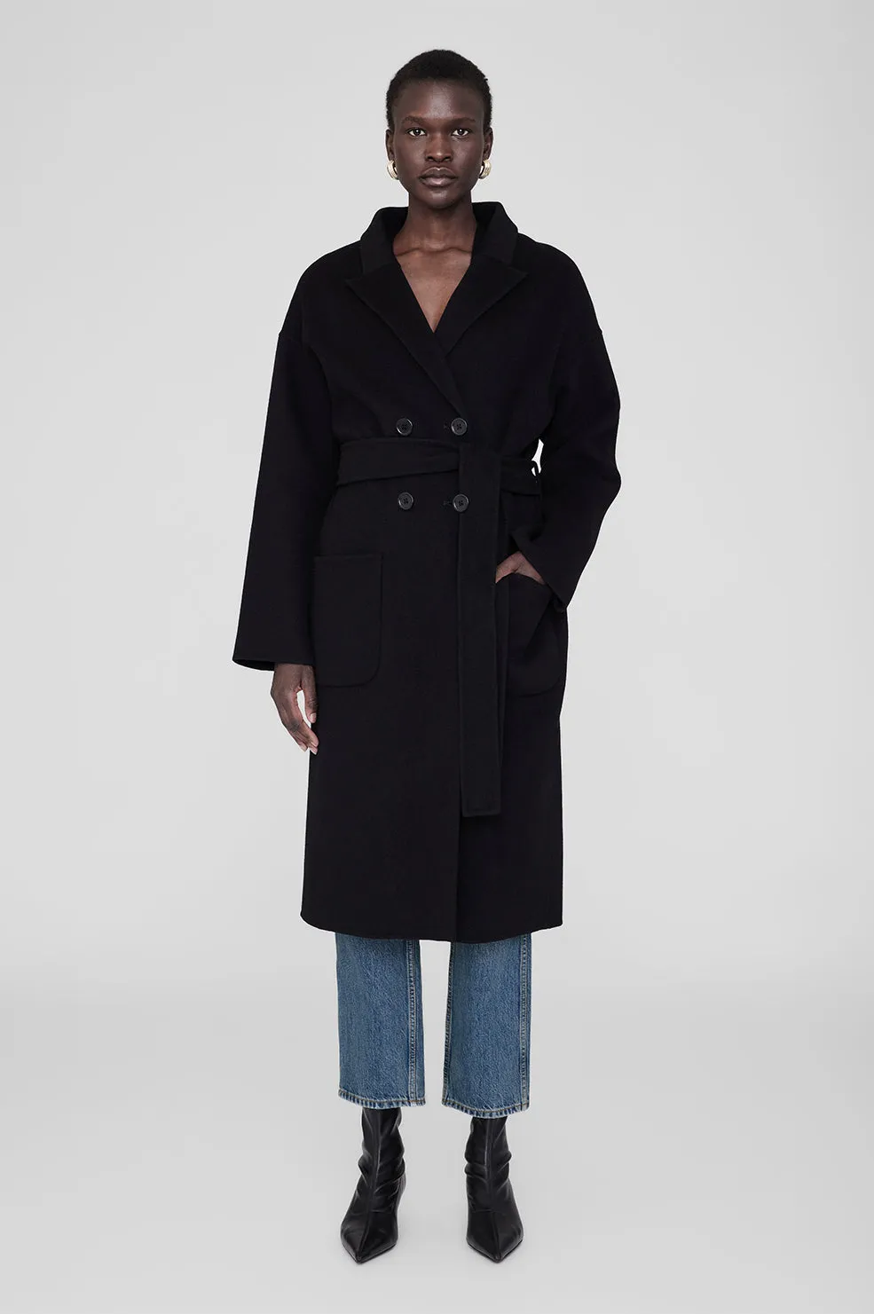 Dylan Coat - Black Cashmere Blend