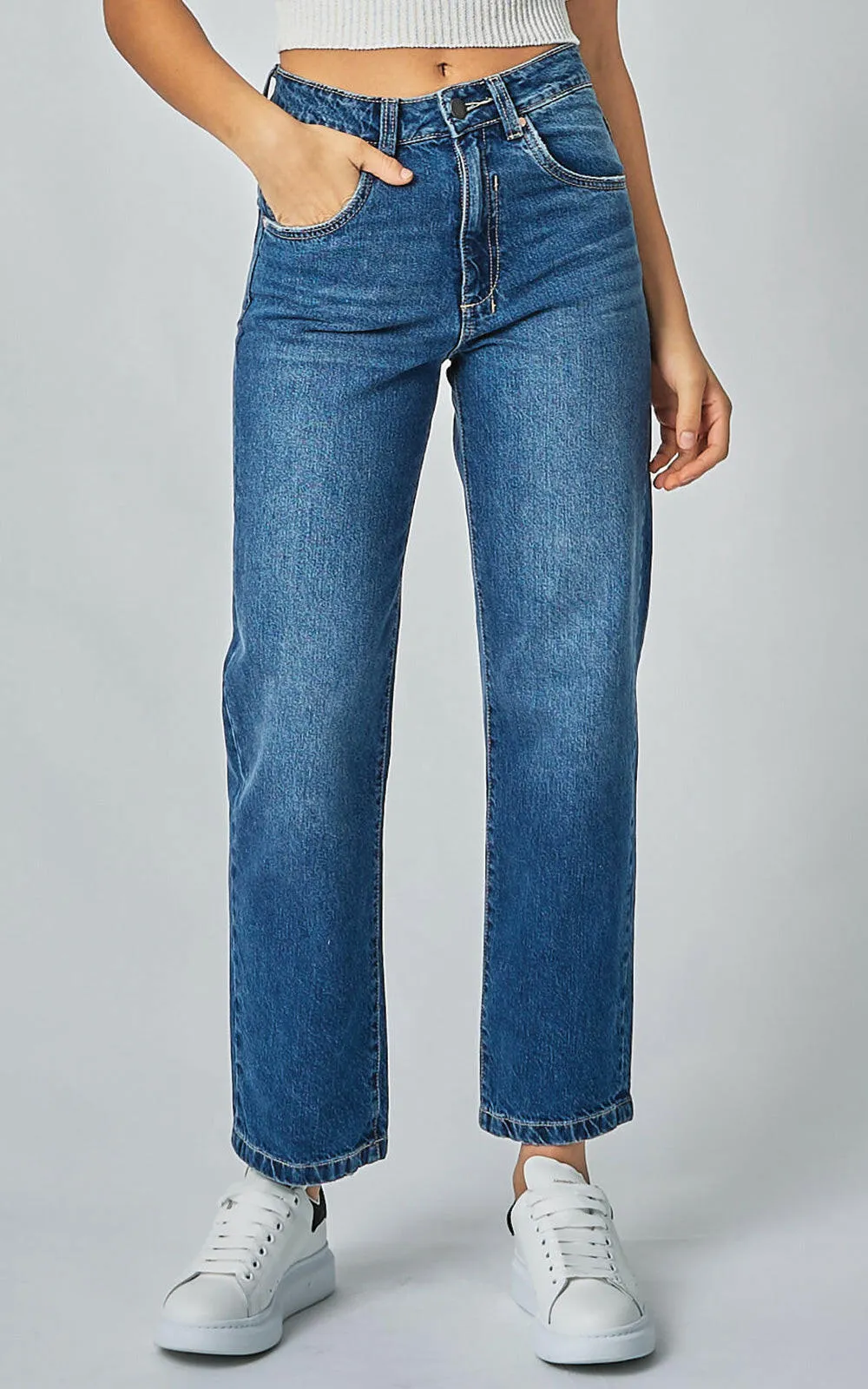 Evie Wide Leg Blur Blue Jeans