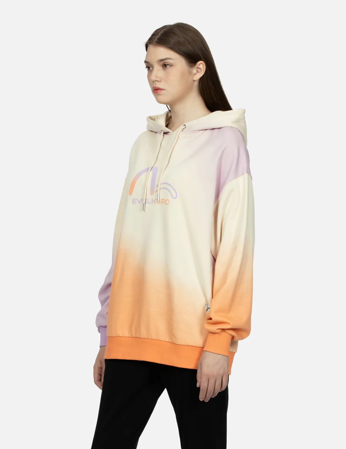 Gradient Flocking Printed Seagull Oversized Hoodie