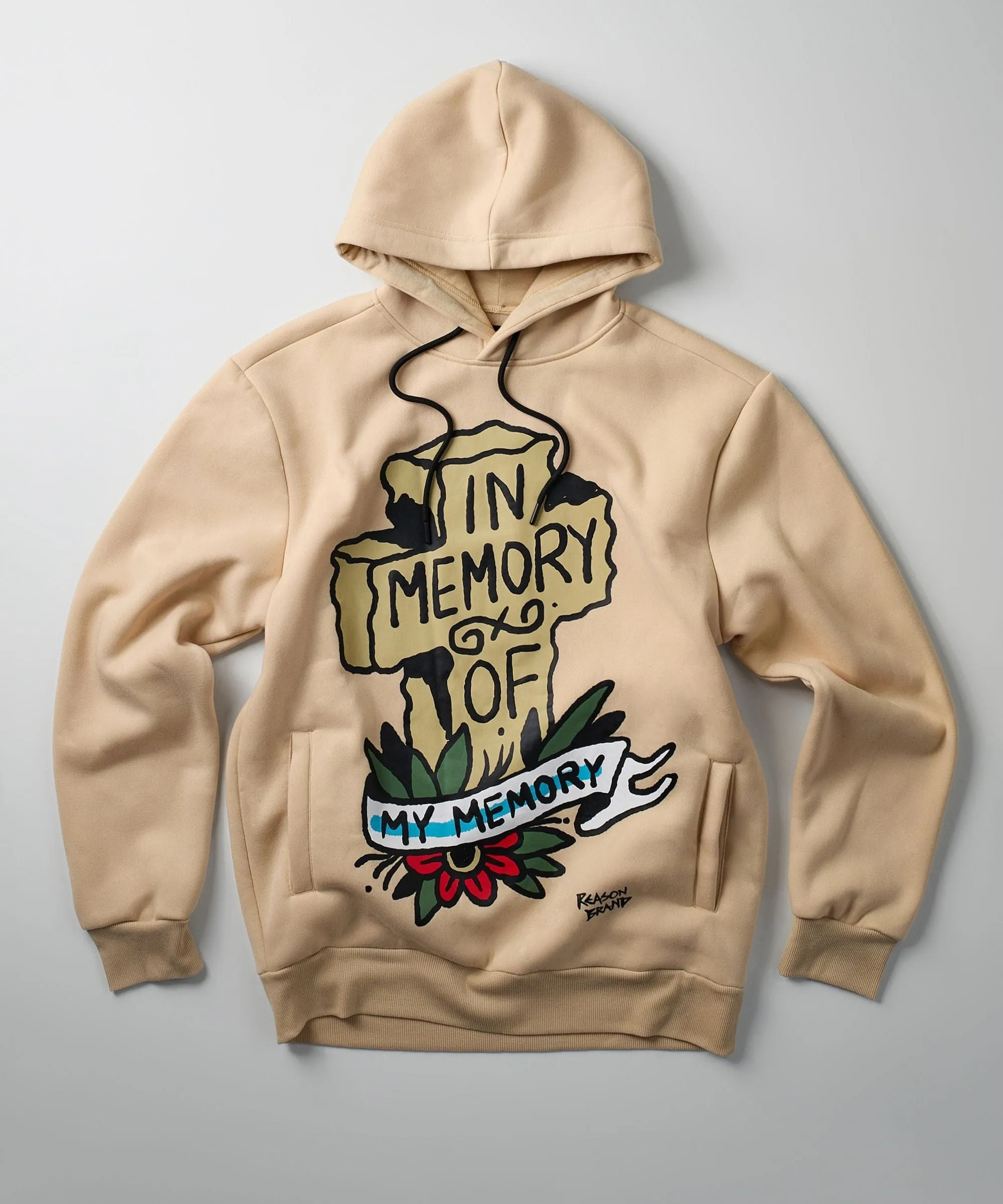 In Memory Of Graphic Print Hoodie - Khaki