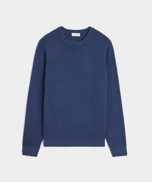 Italian Garment Dyed Cashmere Crewneck Sweater in Navy