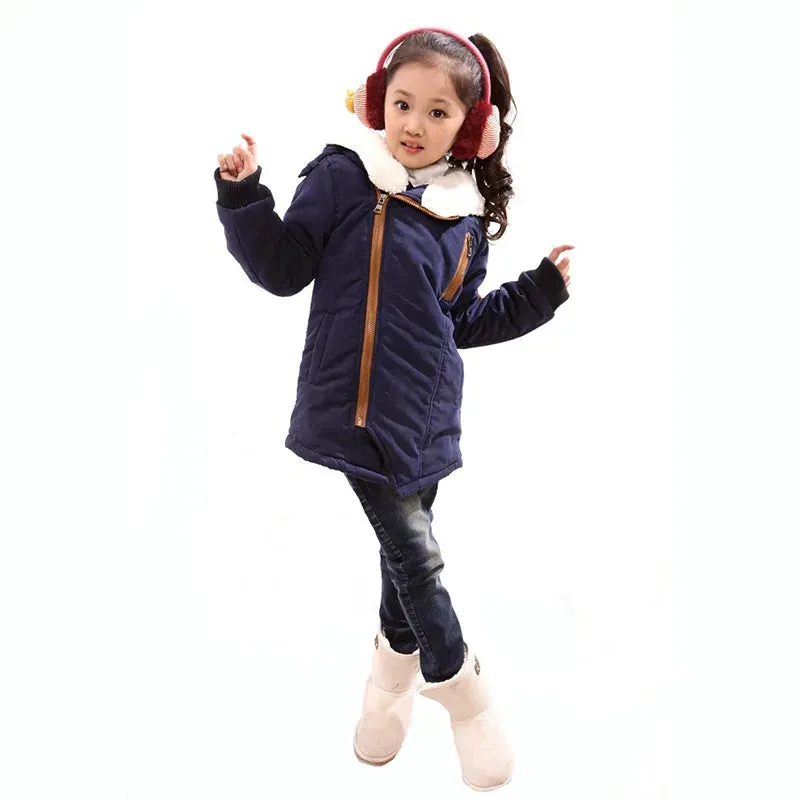 Kids Fleece Coat Fall Winter Boys Girls Jacket Children Clothing Hooded Warm Outerwear Boys Clothes 4-12 Years