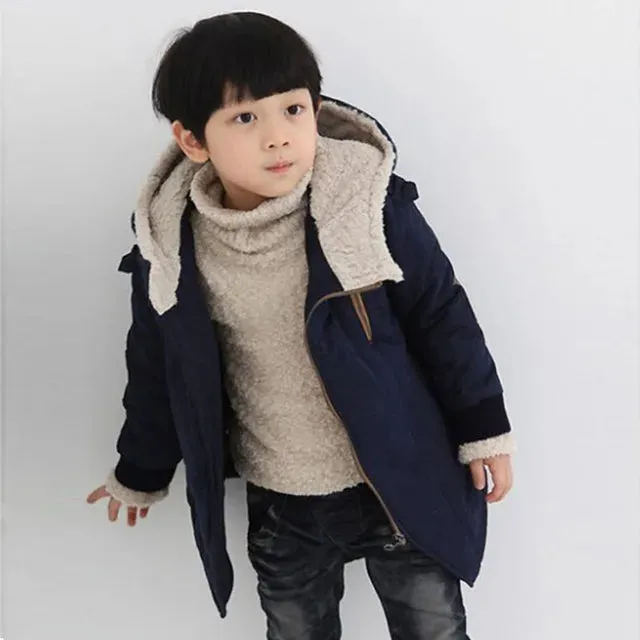 Kids Fleece Coat Fall Winter Boys Girls Jacket Children Clothing Hooded Warm Outerwear Boys Clothes 4-12 Years