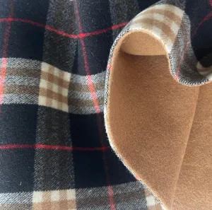 Lanificio Colombo for Burberry Reversible Plaid Camel Wool & Cashmere Coating (Made in Italy)