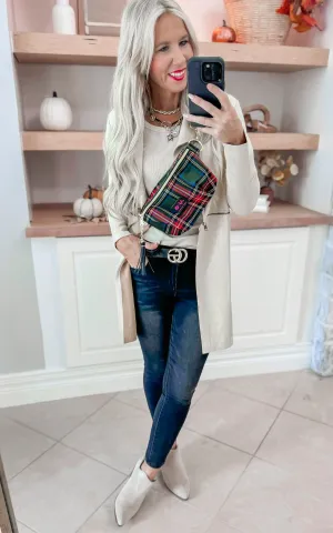 Latte Long Sleeve Faux Suede Long Jacket