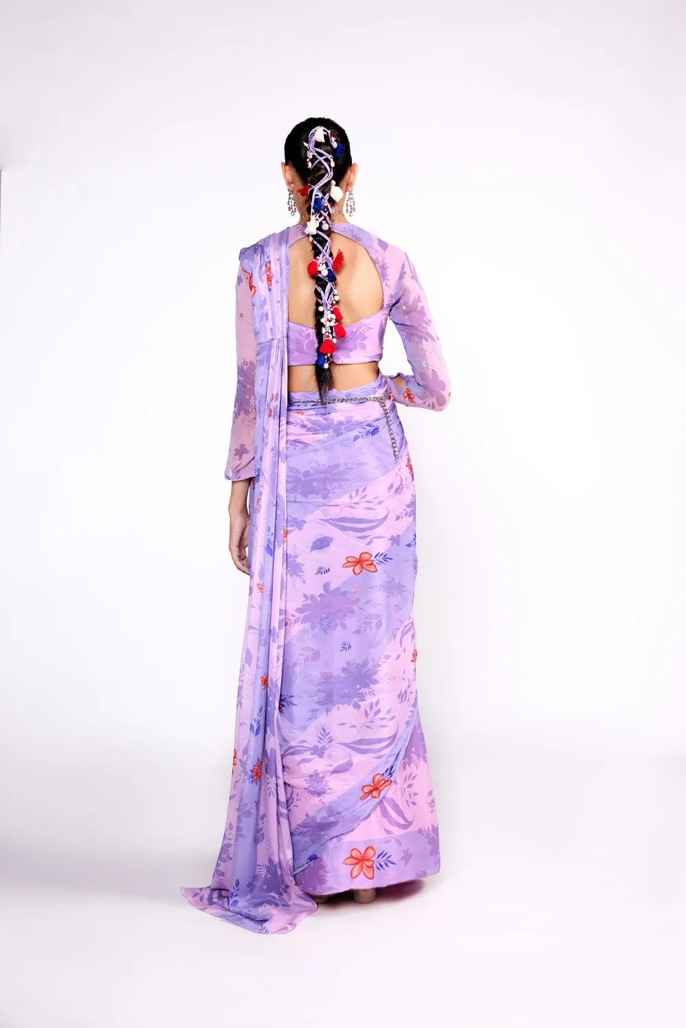 Lilac Drape Saree