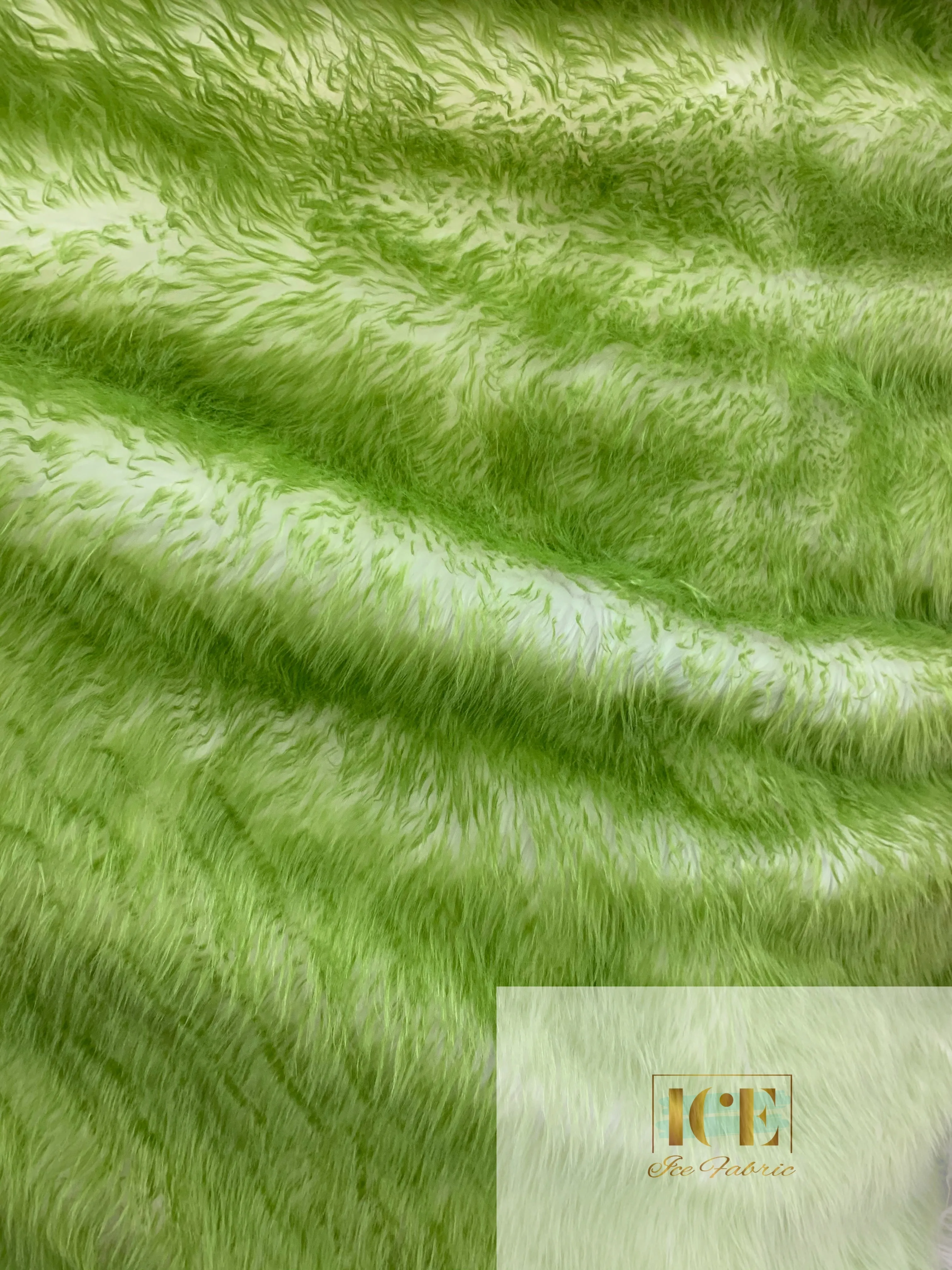 Lime Canadian Fox Fake Animal Faux Fur Fabric