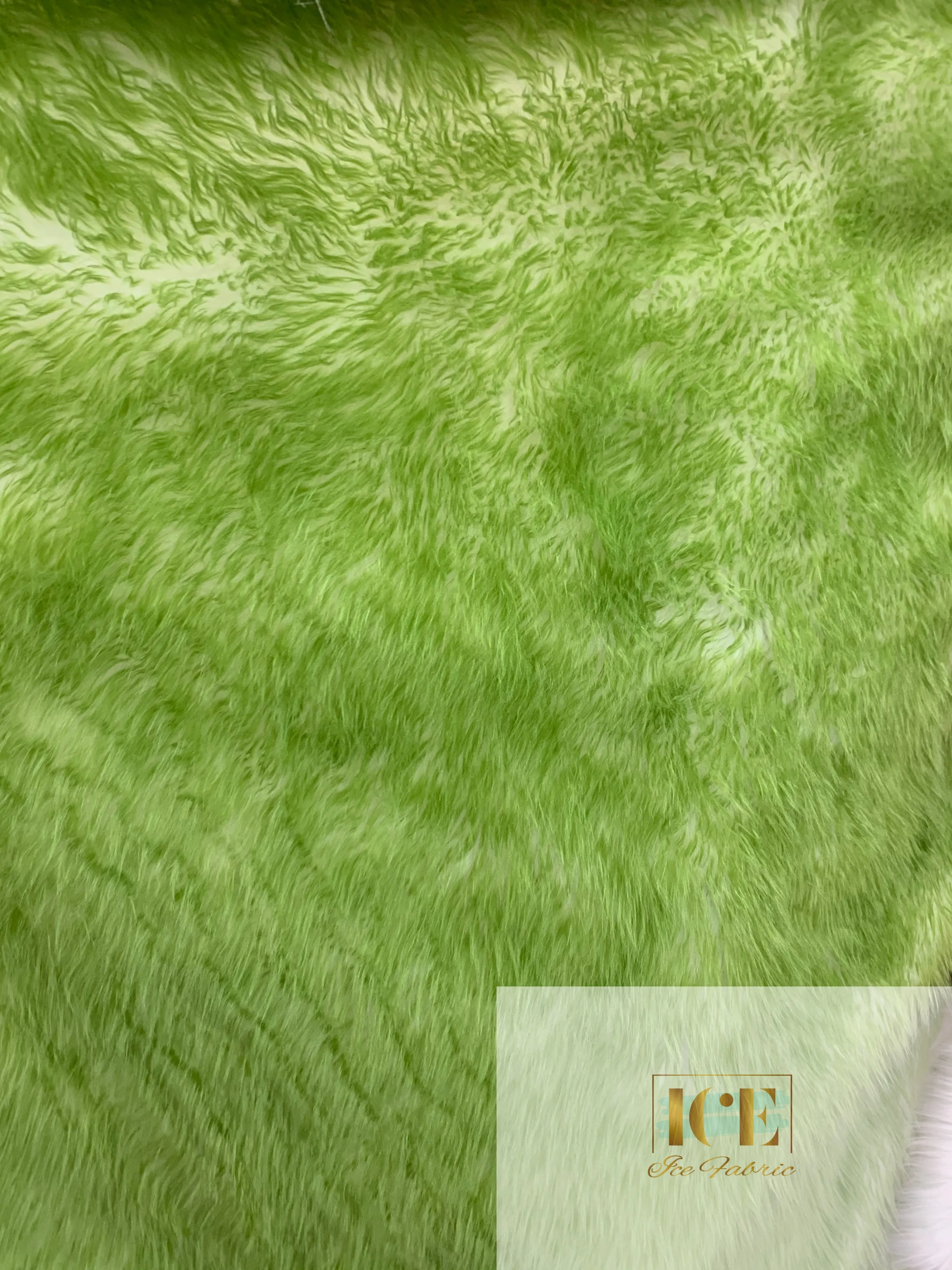 Lime Canadian Fox Fake Animal Faux Fur Fabric