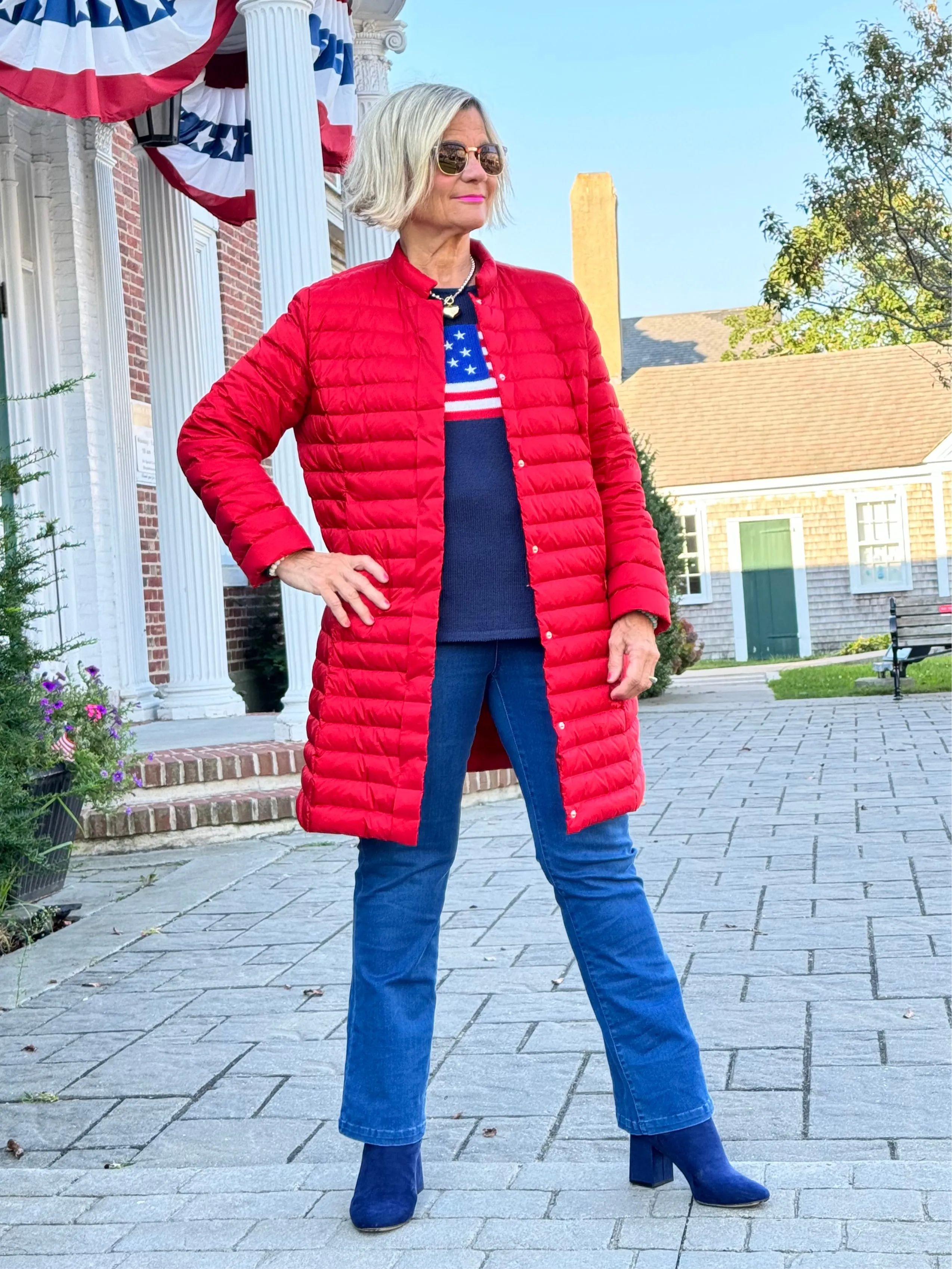 LULU-B RED PUFFER LONG SLEEVE COAT