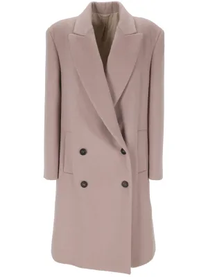 Mauve Double-Breasted Cashmere Coat