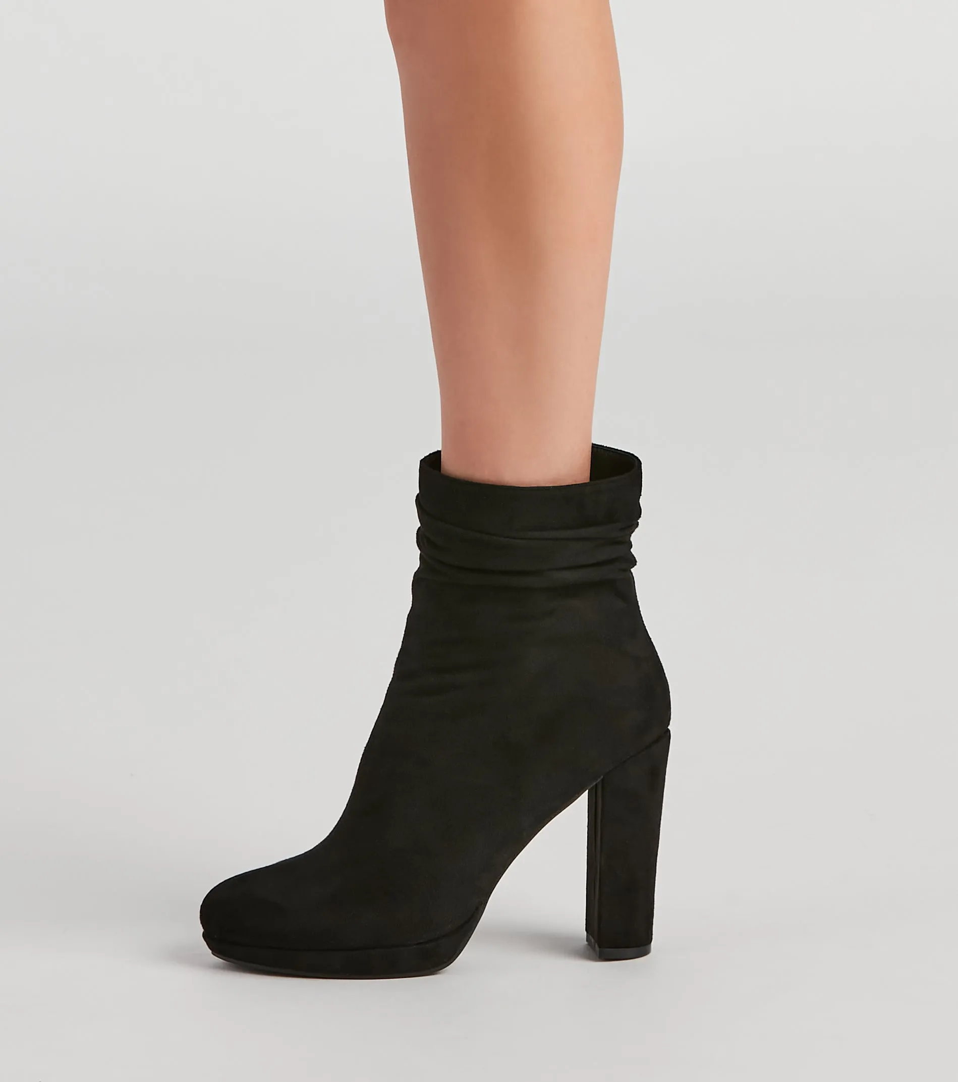 Meet Chic Faux Suede Slouch Booties