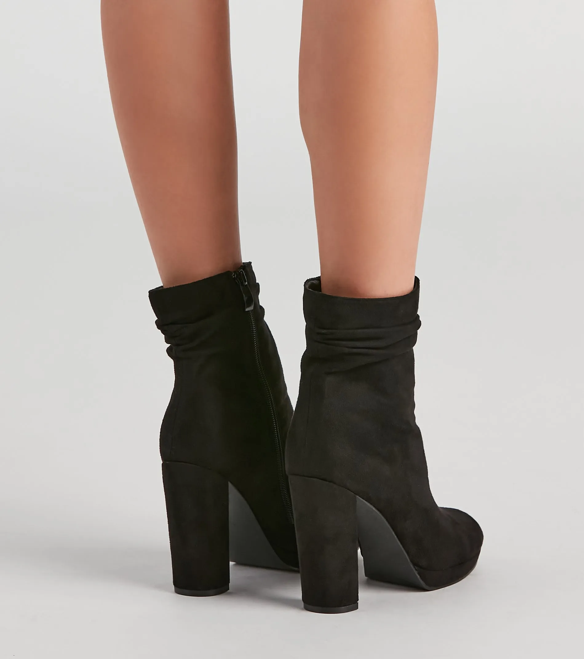 Meet Chic Faux Suede Slouch Booties