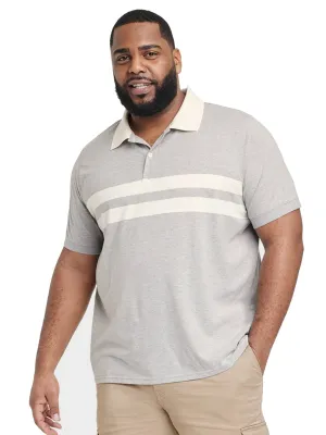 Men's Striped Polo Shirt,Grey