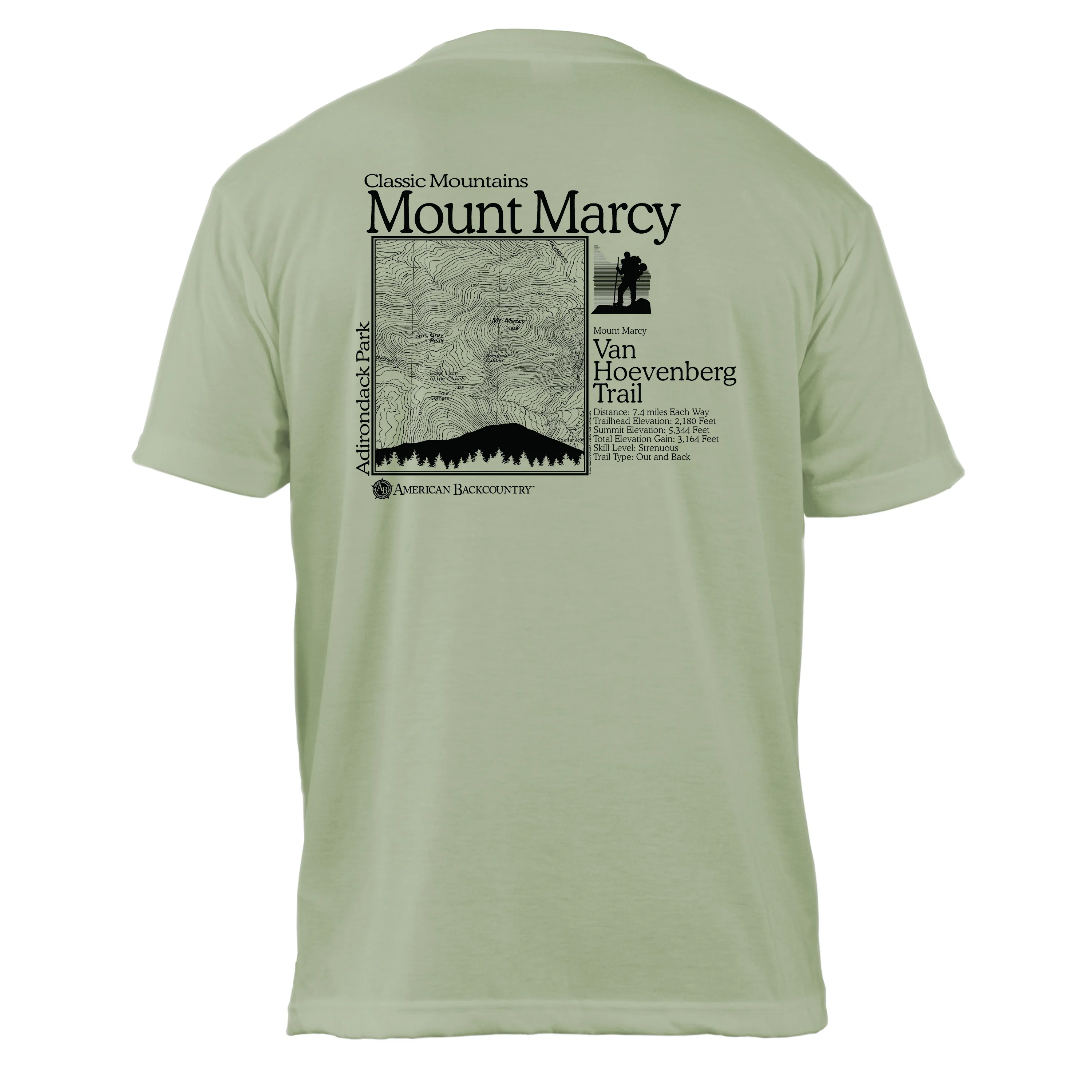 Mount Marcy Classic Mountain Basic Crew T-Shirt