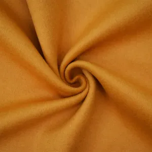 Mustard Yellow Melton Wool Polyester Blend Solid Brushed Jacketing Fabric