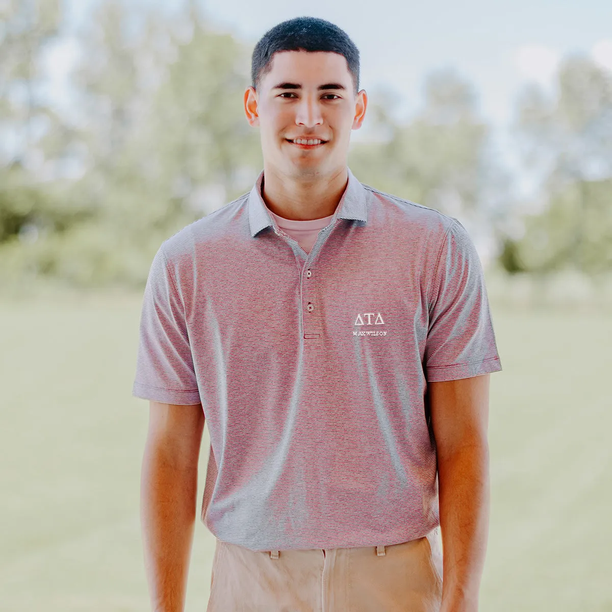 New! Delt Personalized Johnnie-O Striped Polo